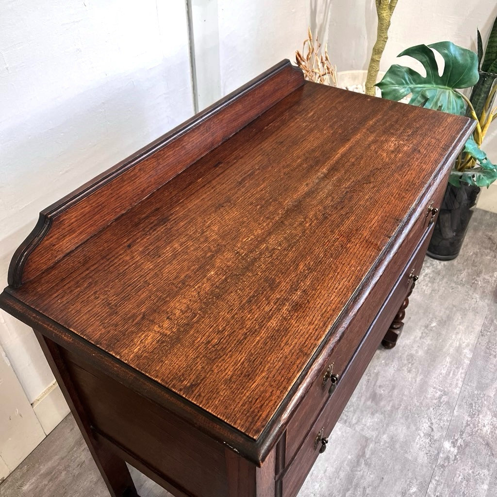 英国アンティーク 3段チェスト オーク材