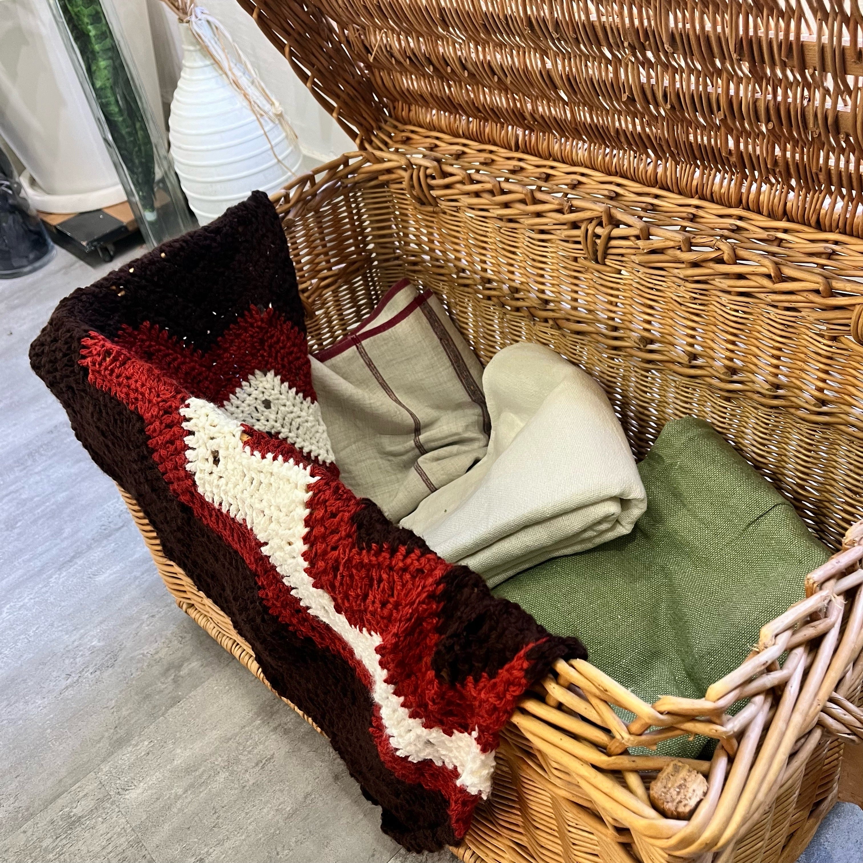 ラタンBOX 収納 箱 フランス製 ヴィンテージ