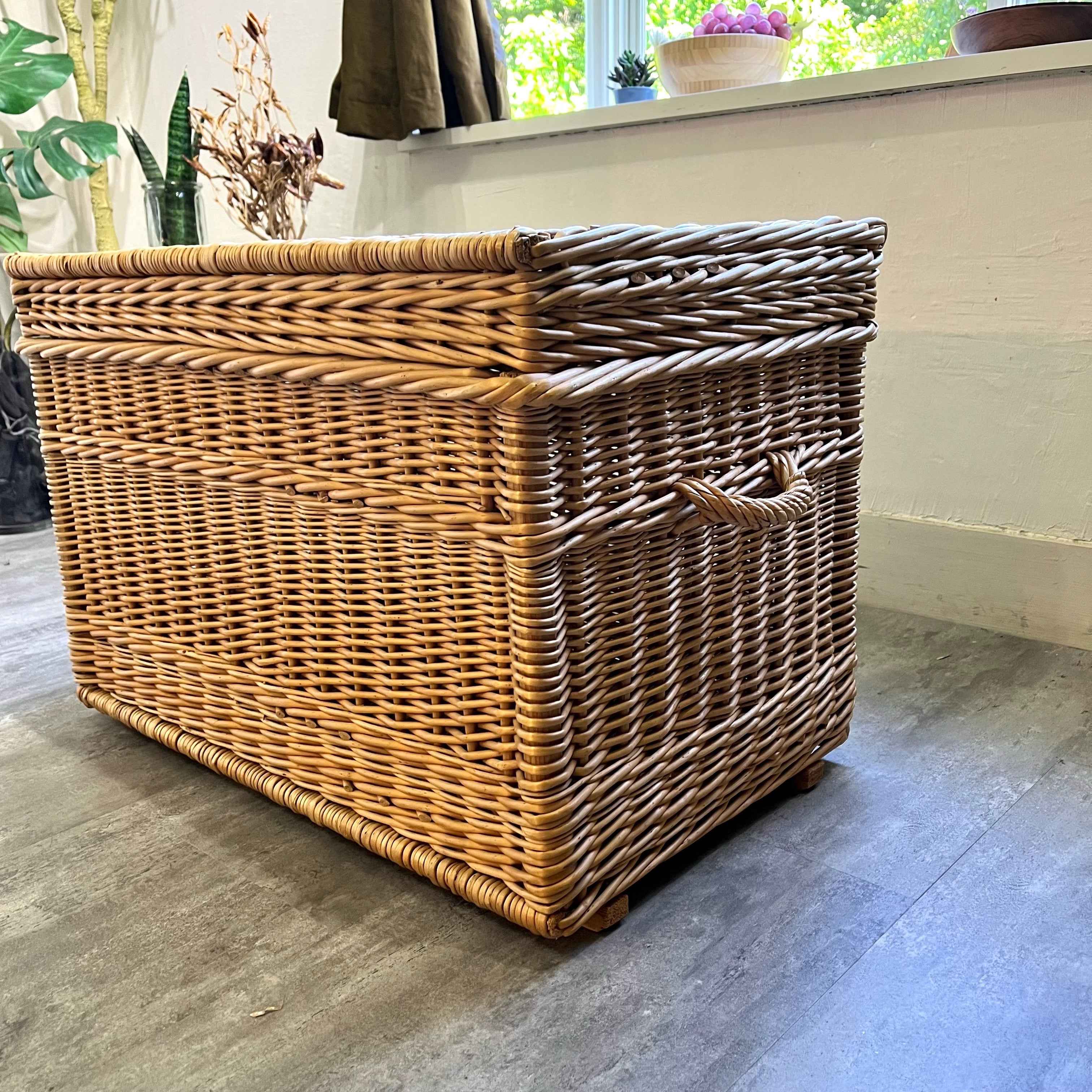 ラタンBOX 収納 箱 フランス製 ヴィンテージ