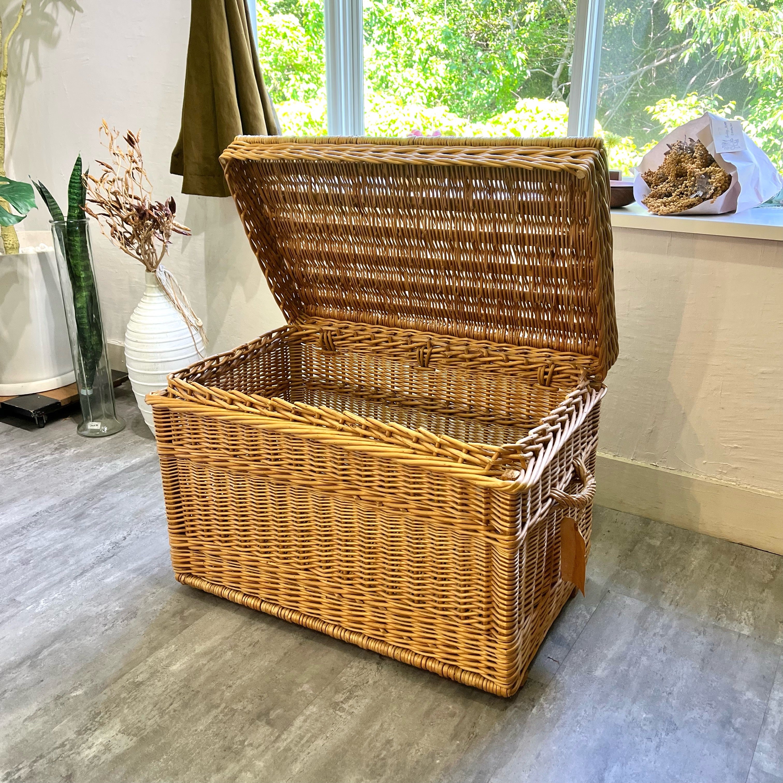 ラタンBOX 収納 箱 フランス製 ヴィンテージ