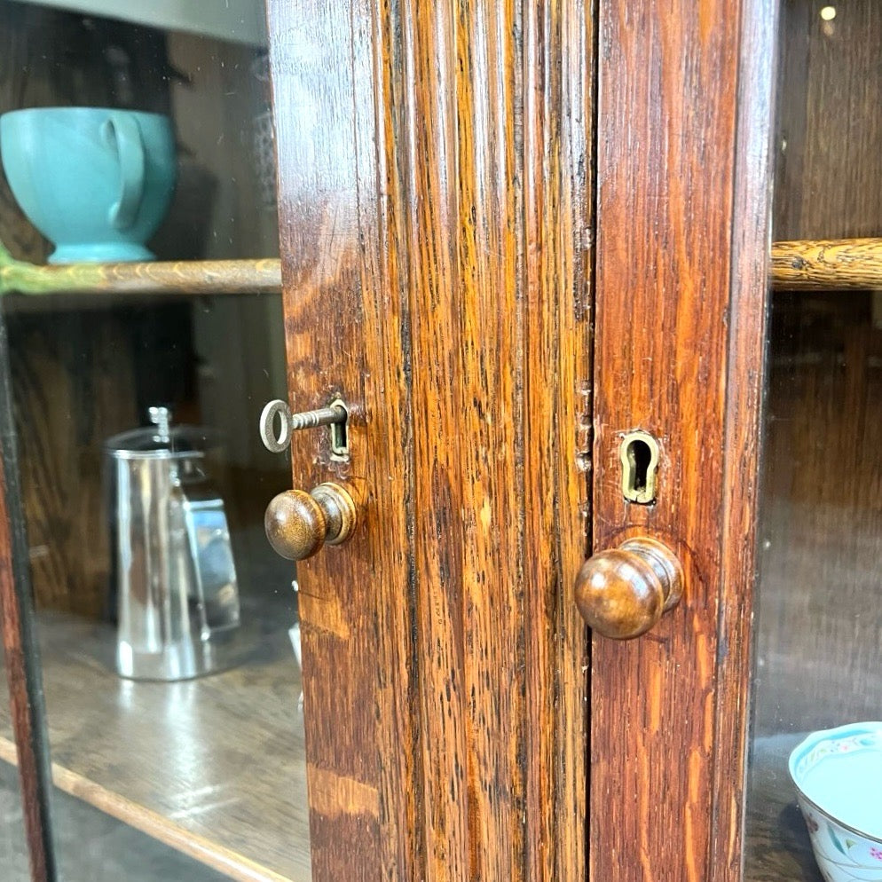 英国 アンティーク カップボード ショーケース 飾り棚 キャビネット