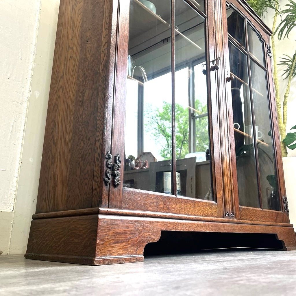 英国 アンティーク カップボード ショーケース 飾り棚 キャビネット