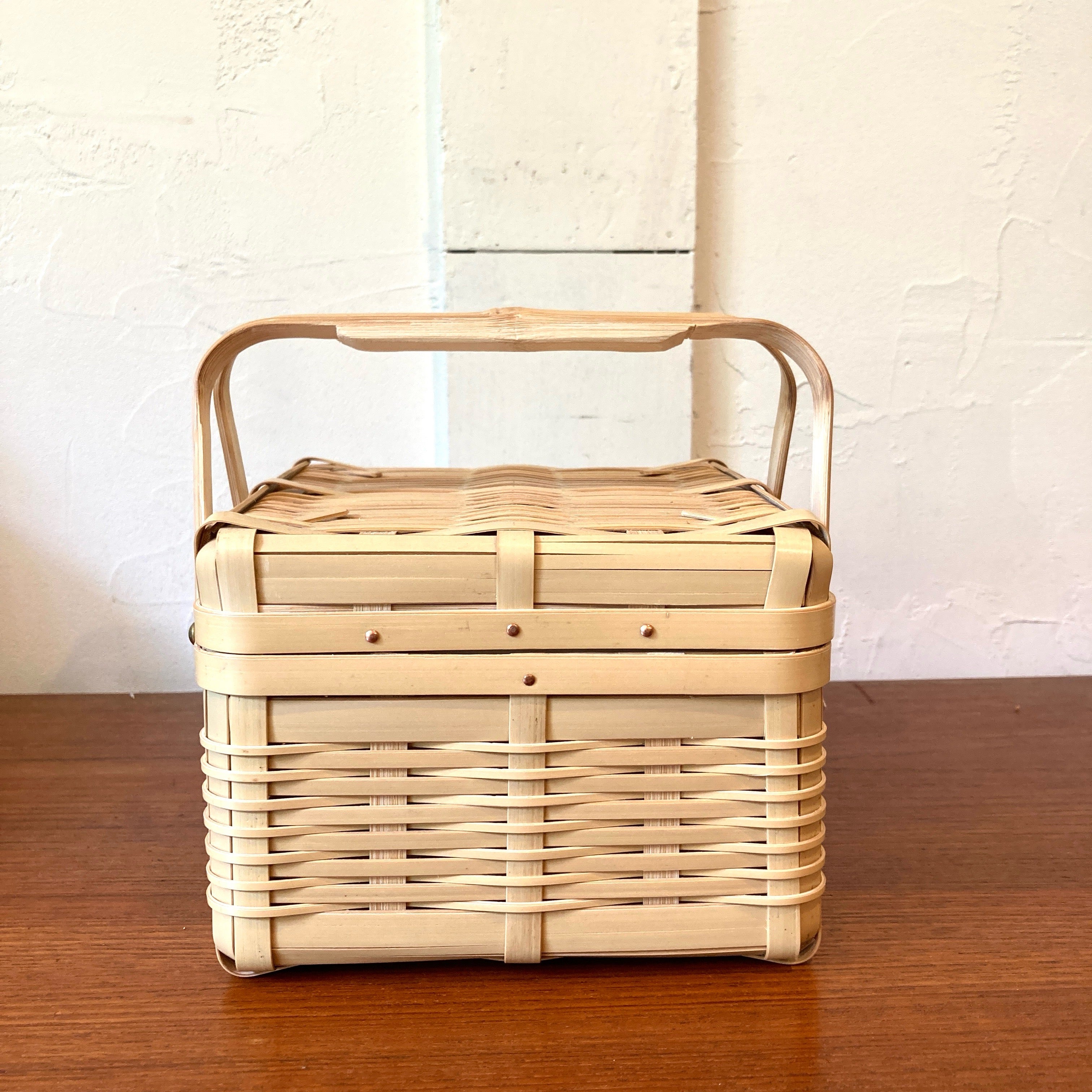 藤倉商店 晒竹 ピクニックバスケット 正方形 小