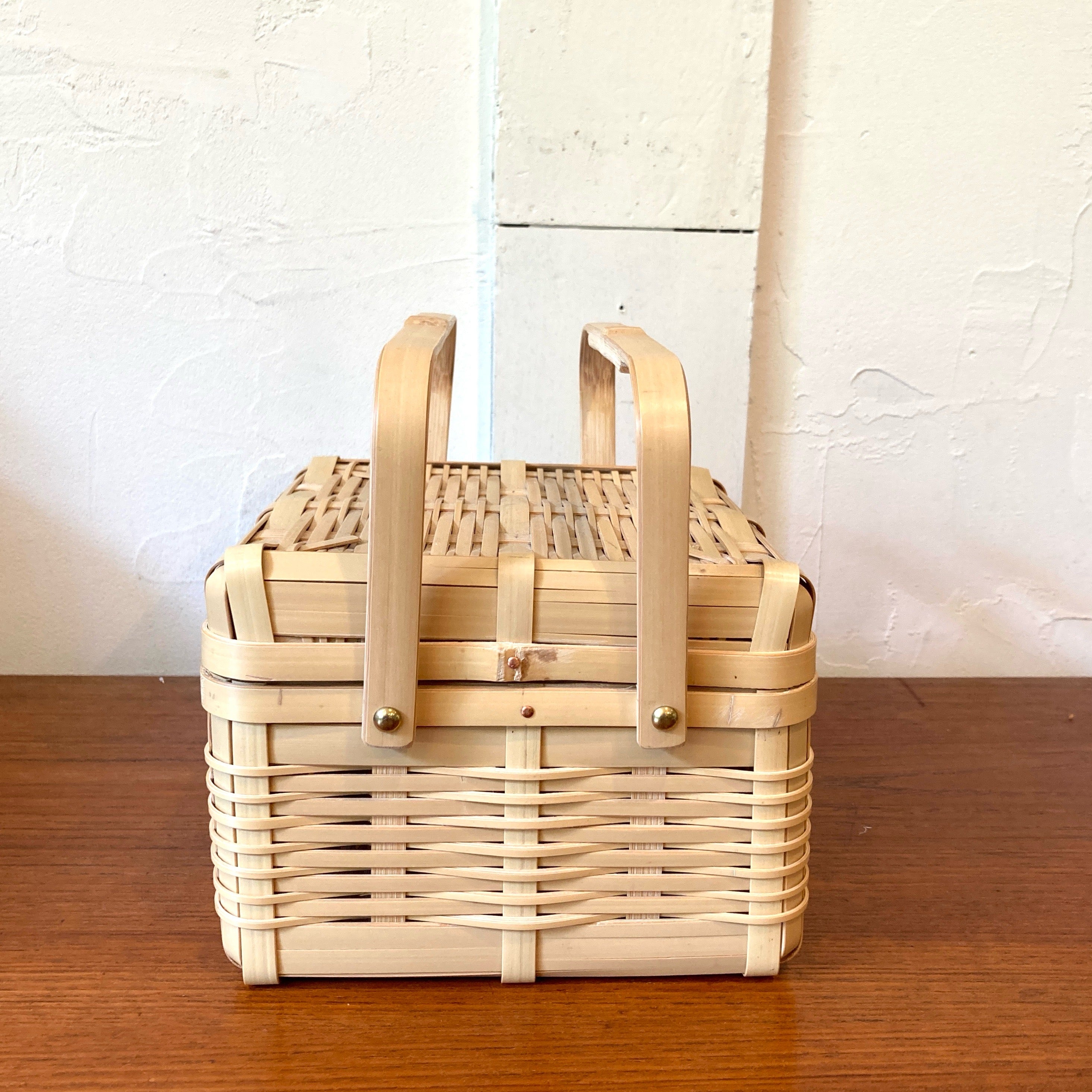 藤倉商店 晒竹 ピクニックバスケット 正方形 小