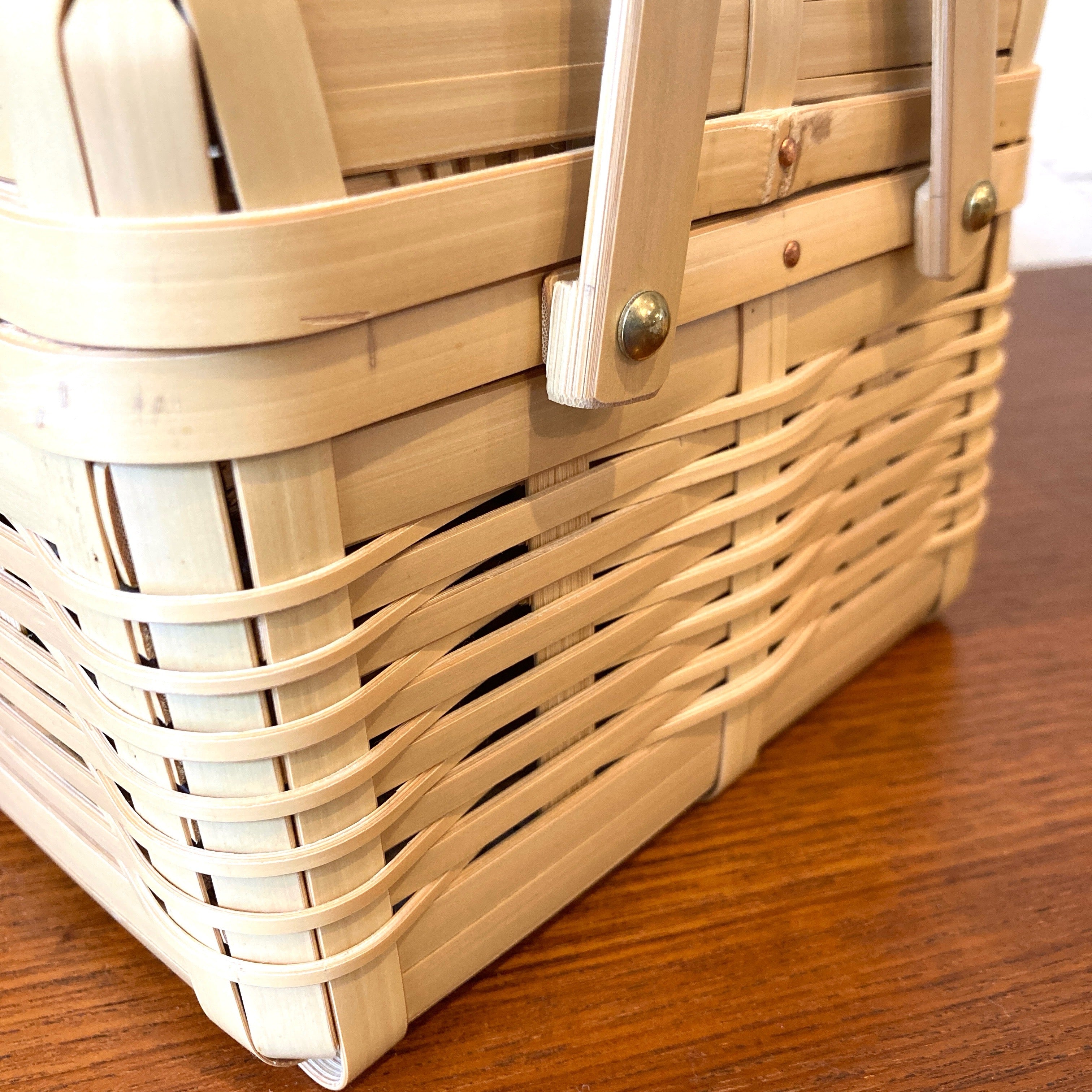 藤倉商店 晒竹 ピクニックバスケット 正方形 小