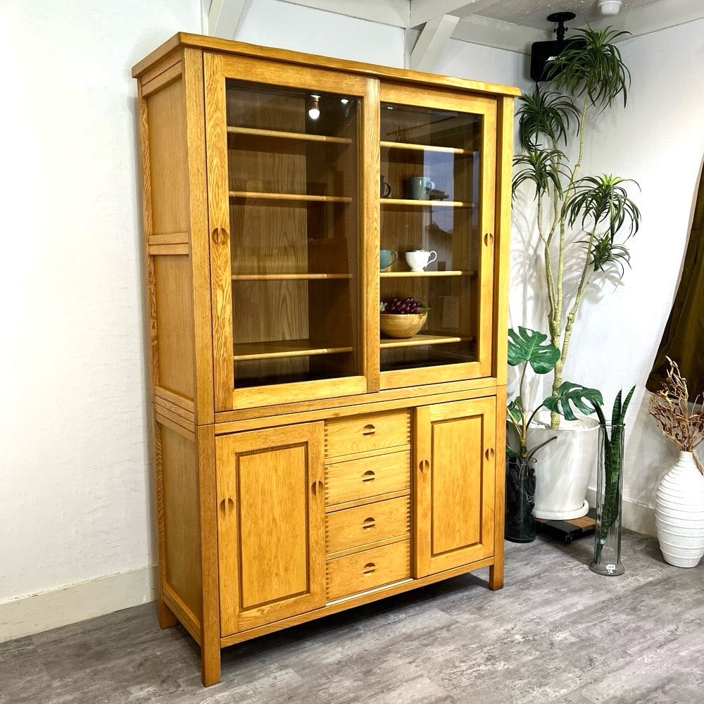 上ヶ嶋木工 旭川家具 和モダン 食器棚 「杜」 カップボード  IDC大塚家具 中古