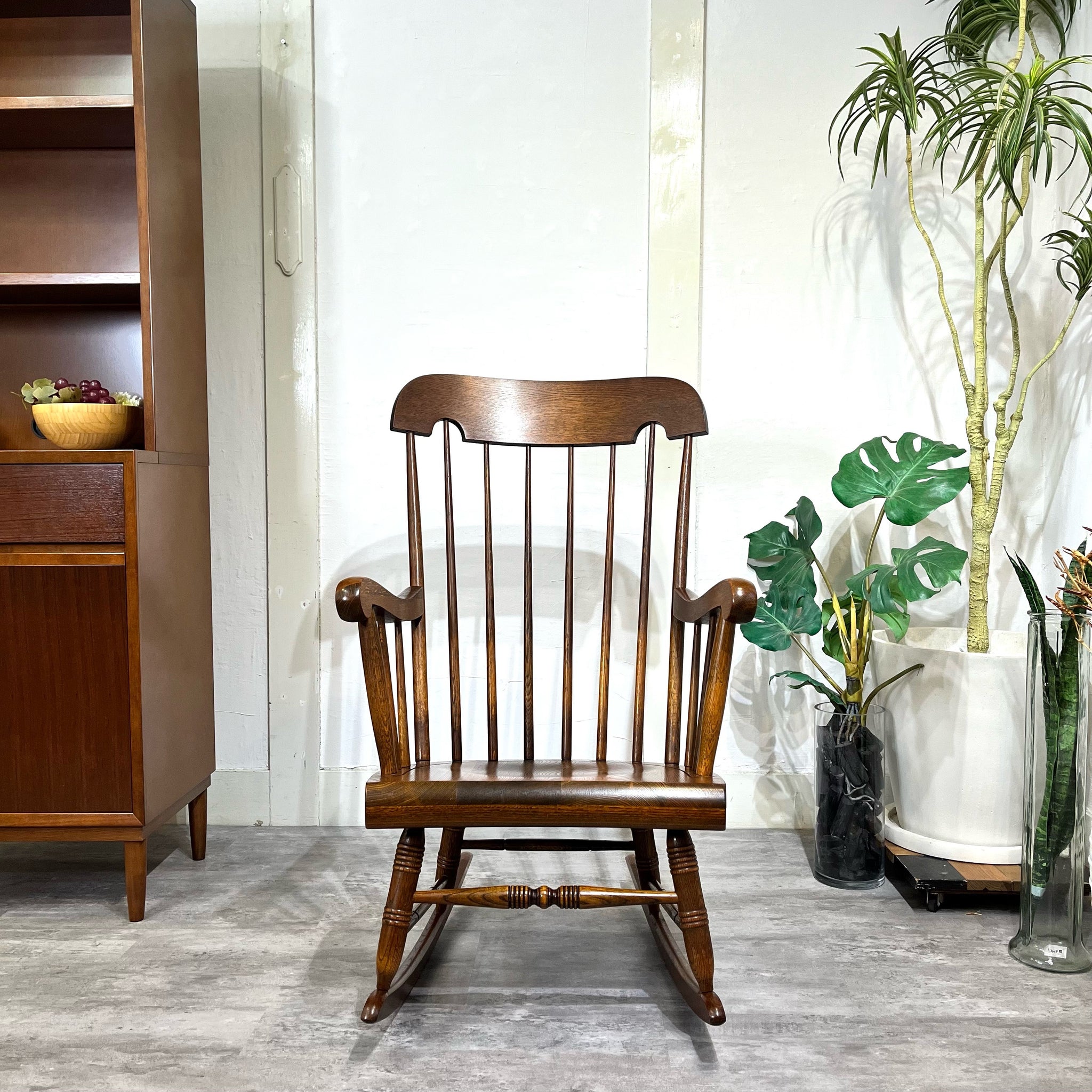飛騨産業 / HIDA 穂高 ロッキングチェア キツツキマーク 中古 揺れ椅子 