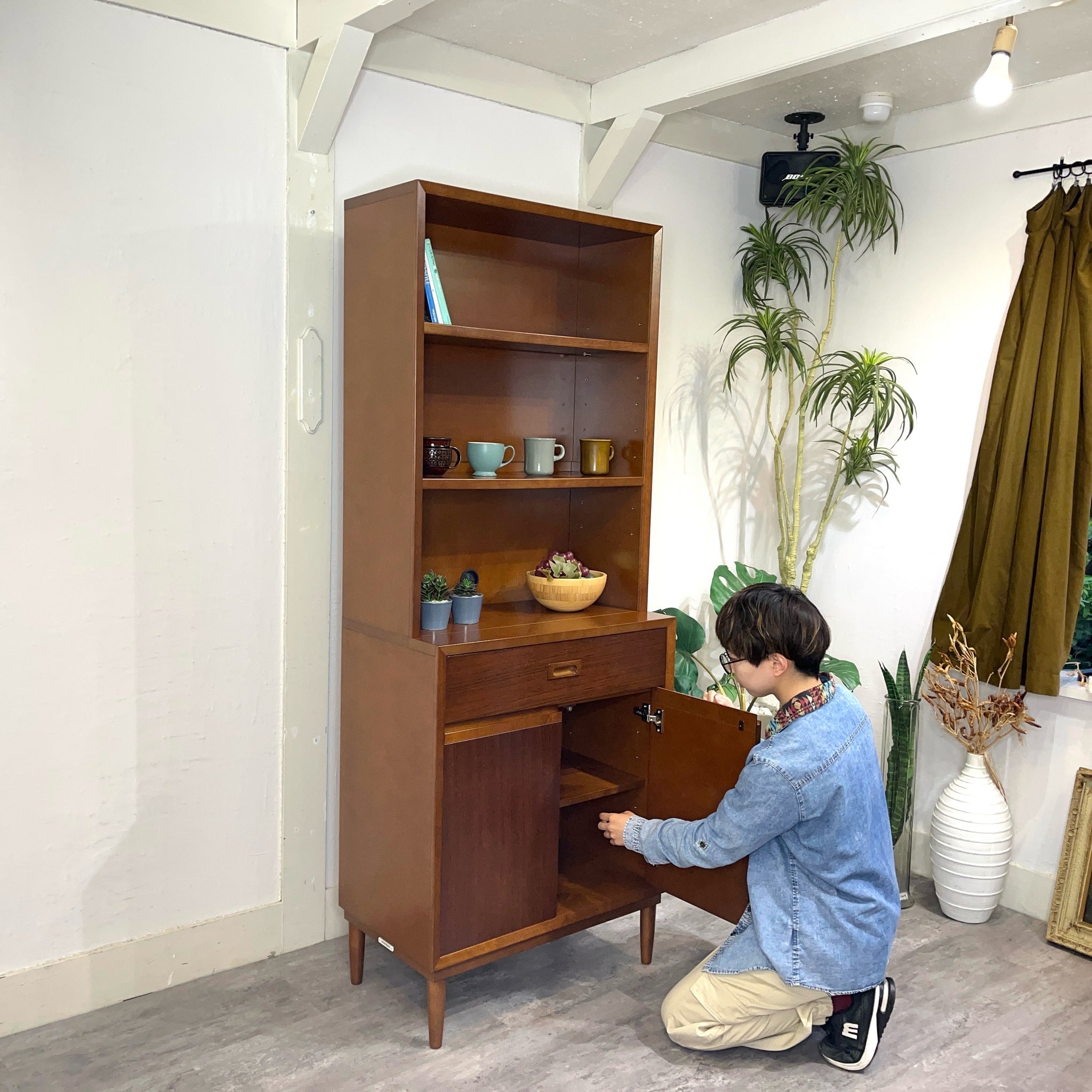 カリモク60 オープントップキャビネット 収納棚 ハイボード 中古 本棚 