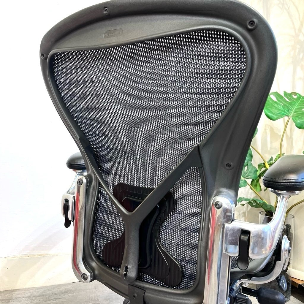 ハーマンミラー / HermanMiller アーロンチェア / Aeron Chairs タキシードブルーブラック ポリッシュドアルミベース クラシック Bサイズ