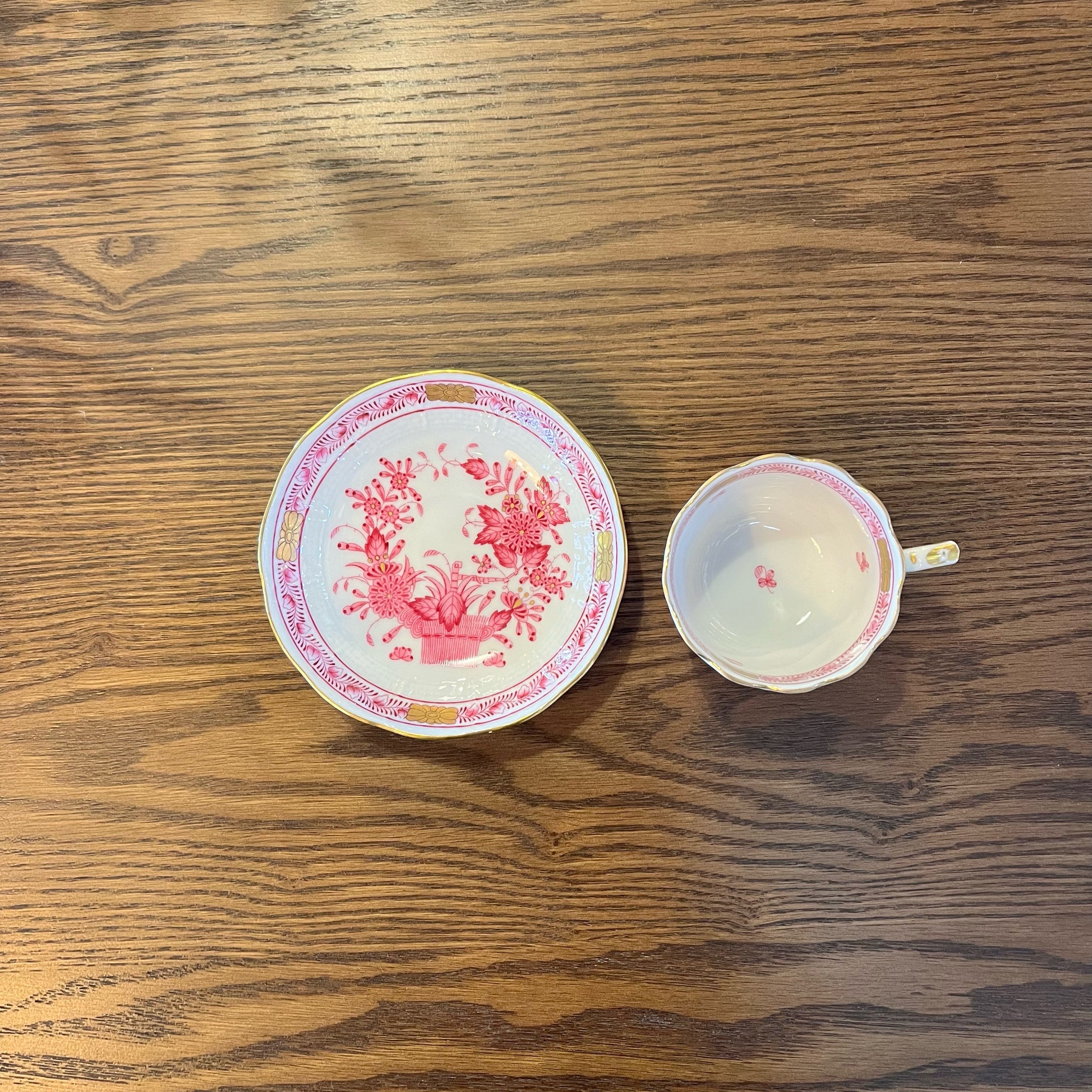 ヘレンド / Herend インドの華 カップ&ソーサー ピンク ハンガリー ヴィンテージ
