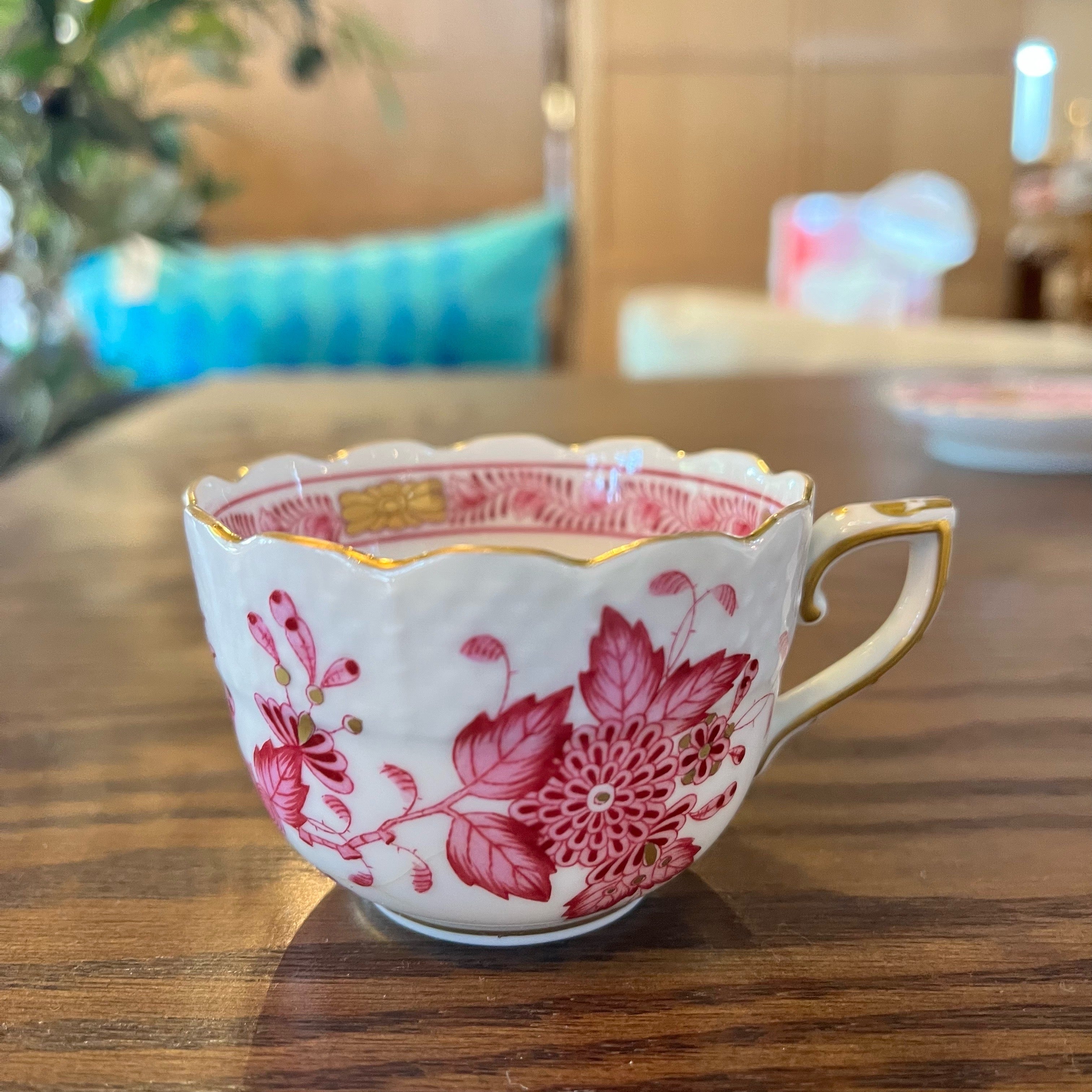 ヘレンド / Herend インドの華 カップ&ソーサー ピンク ハンガリー ヴィンテージ