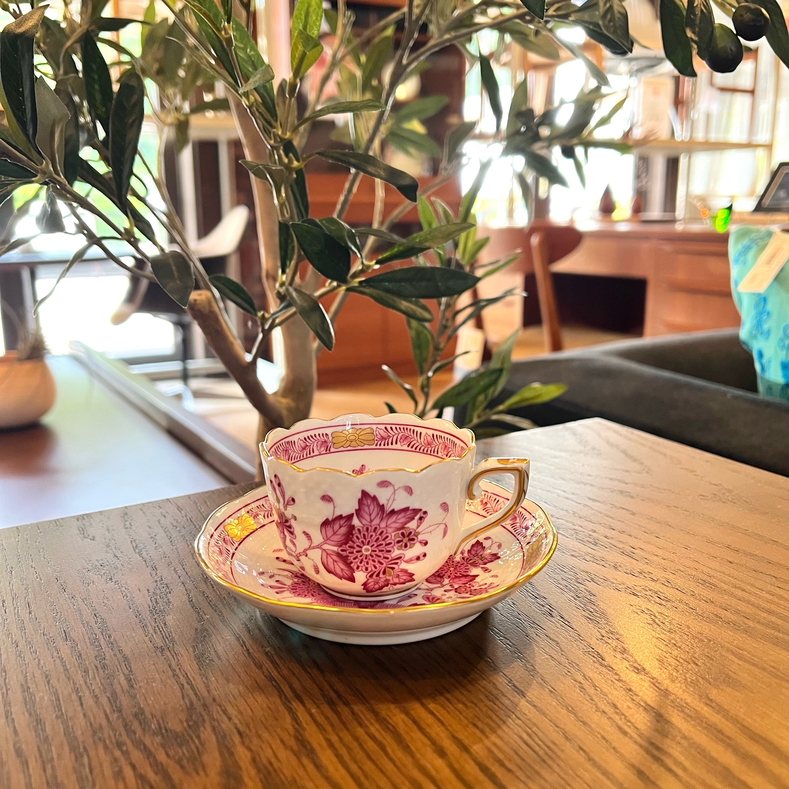 ヘレンド / Herend インドの華 カップ&ソーサー ピンク ハンガリー ヴィンテージ