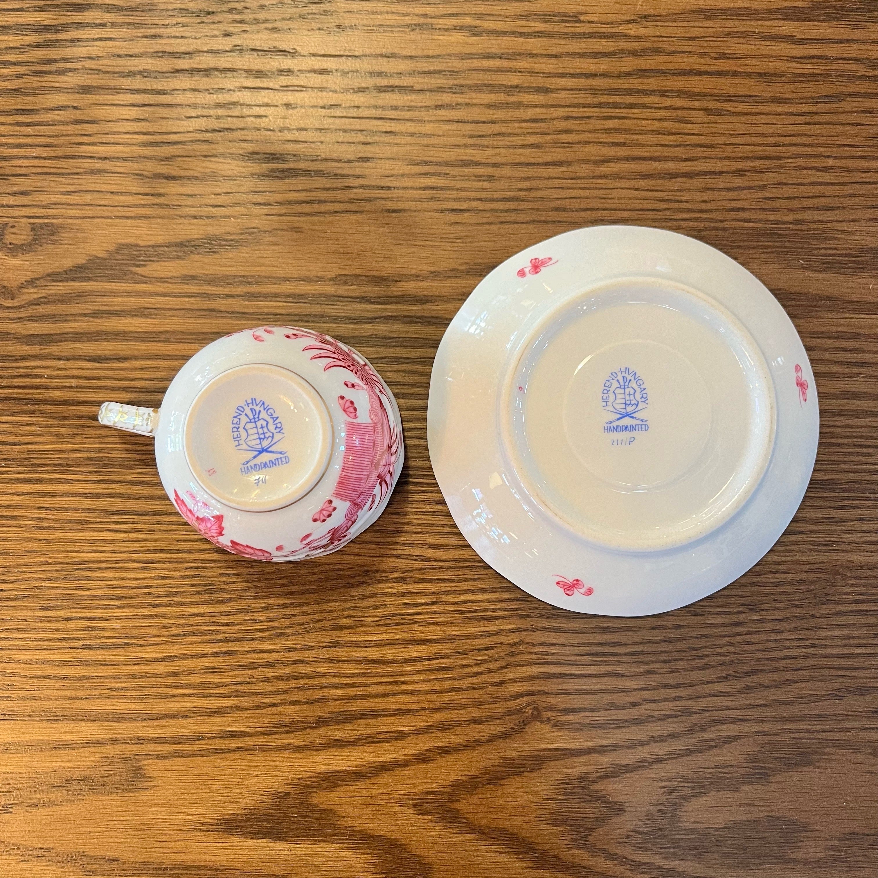 ヘレンド / Herend インドの華 カップ&ソーサー ピンク ハンガリー ヴィンテージ