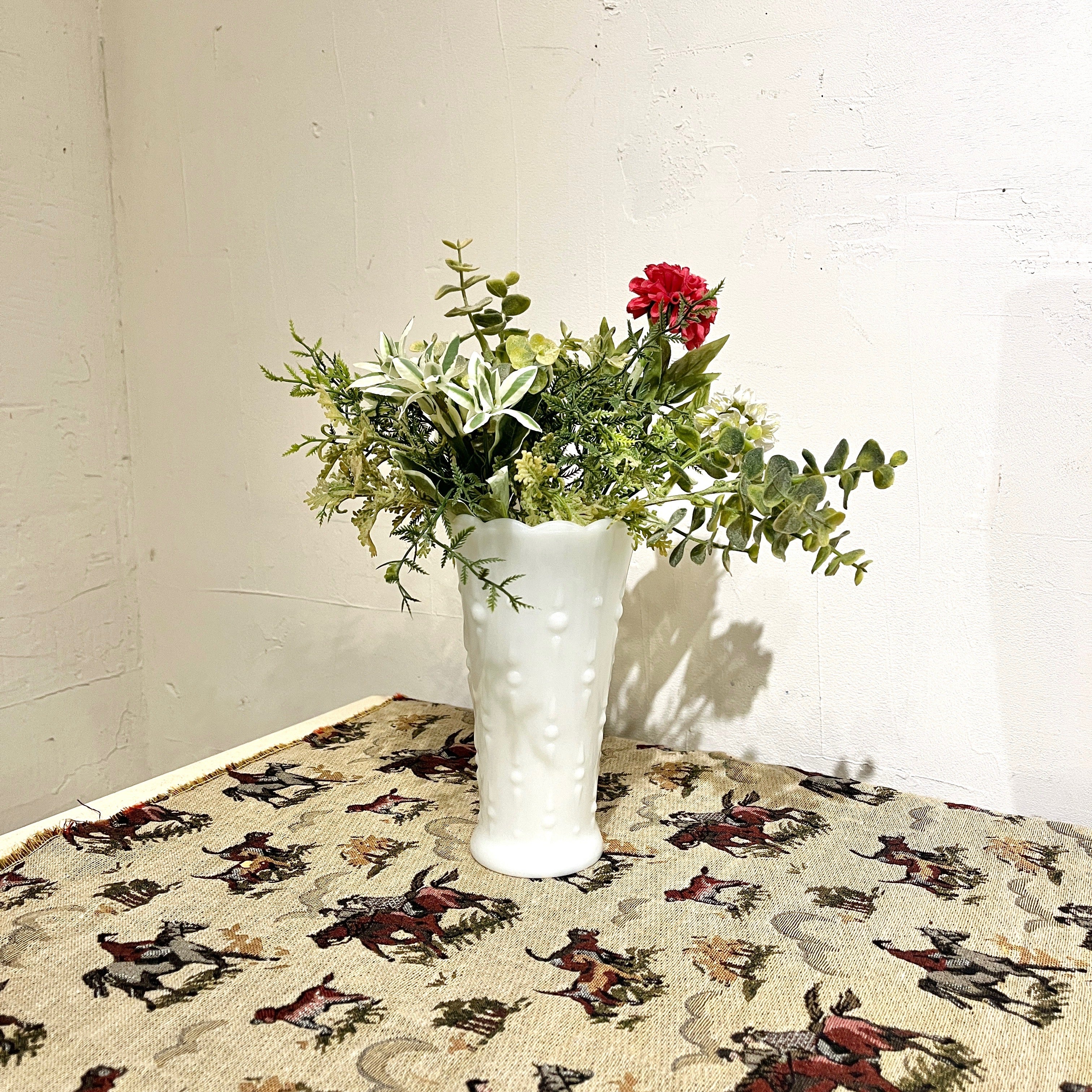 アンカーホッキング / Anchor Hocking ミルクガラスフラワーベース ヴィンテージ