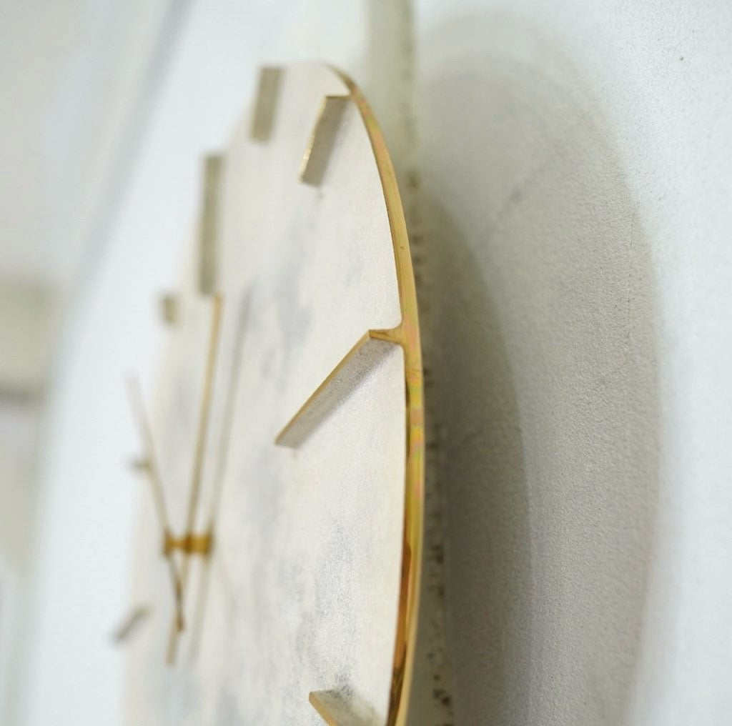 レムノス / Lemnos クエィント / Quaint 斑紋純銀色 壁掛け時計 安積伸 未使用