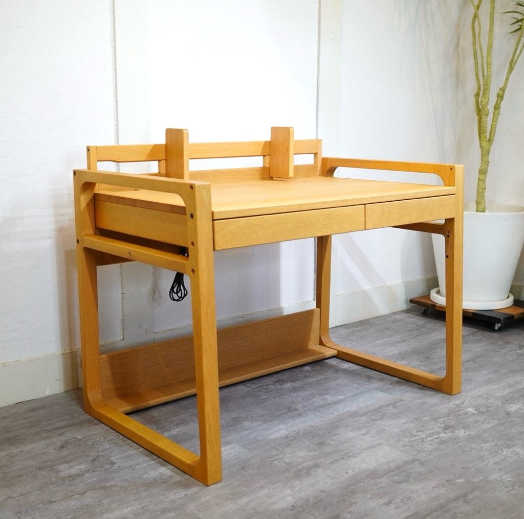 浜本工芸 学習机 NO.74&デスクチェア セット ブルー 高さが変えられる勉強机