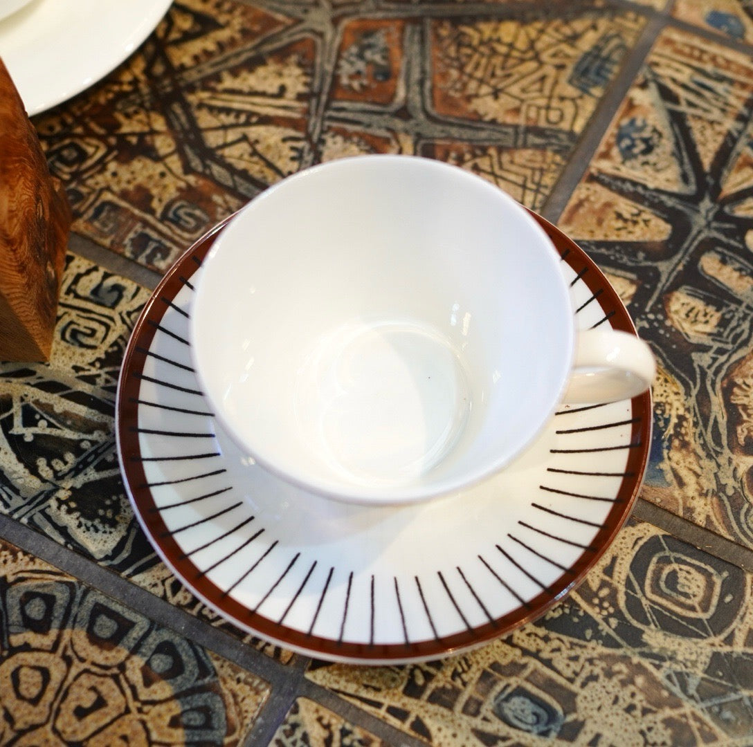 グスタフスベリ / Gusatavsberg スピサリブ / SPISA RIBB ティーカップ&ソーサー 復刻版 スティグ・リンドベリ