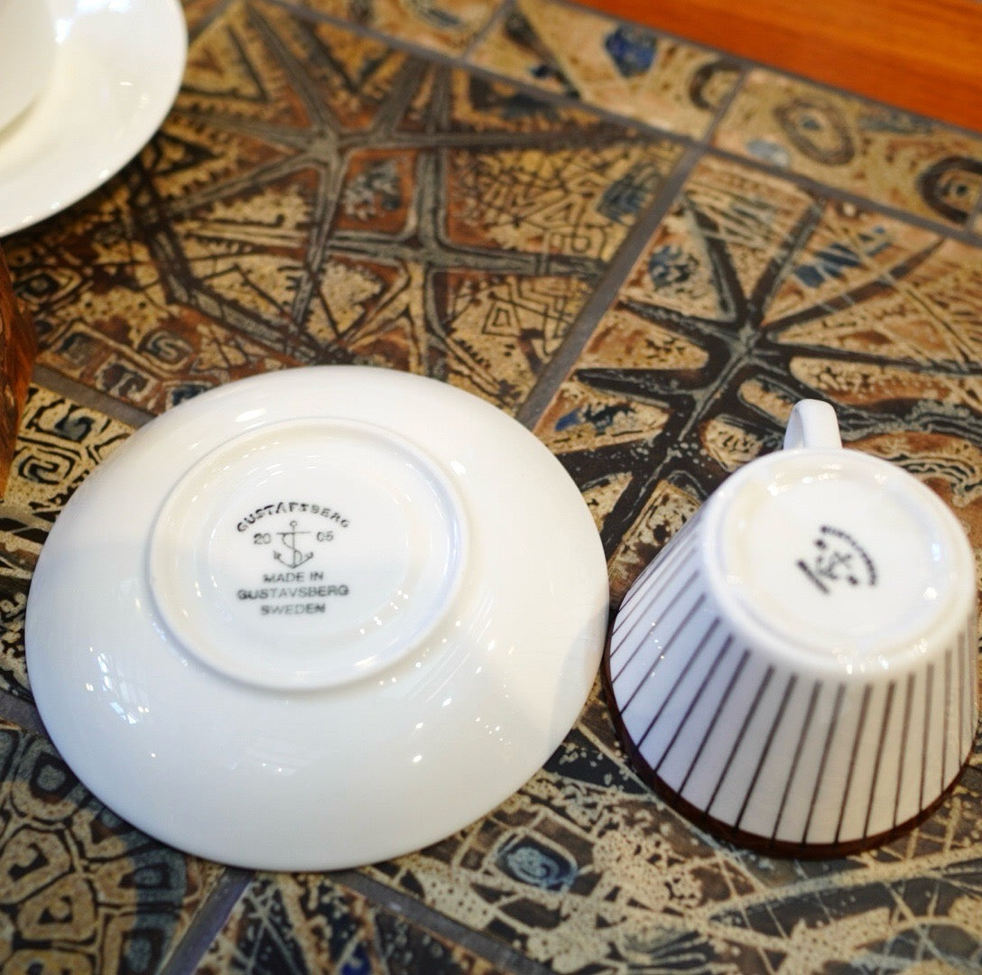 グスタフスベリ / Gusatavsberg スピサリブ / SPISA RIBB ティーカップ&ソーサー 復刻版 スティグ・リンドベリ