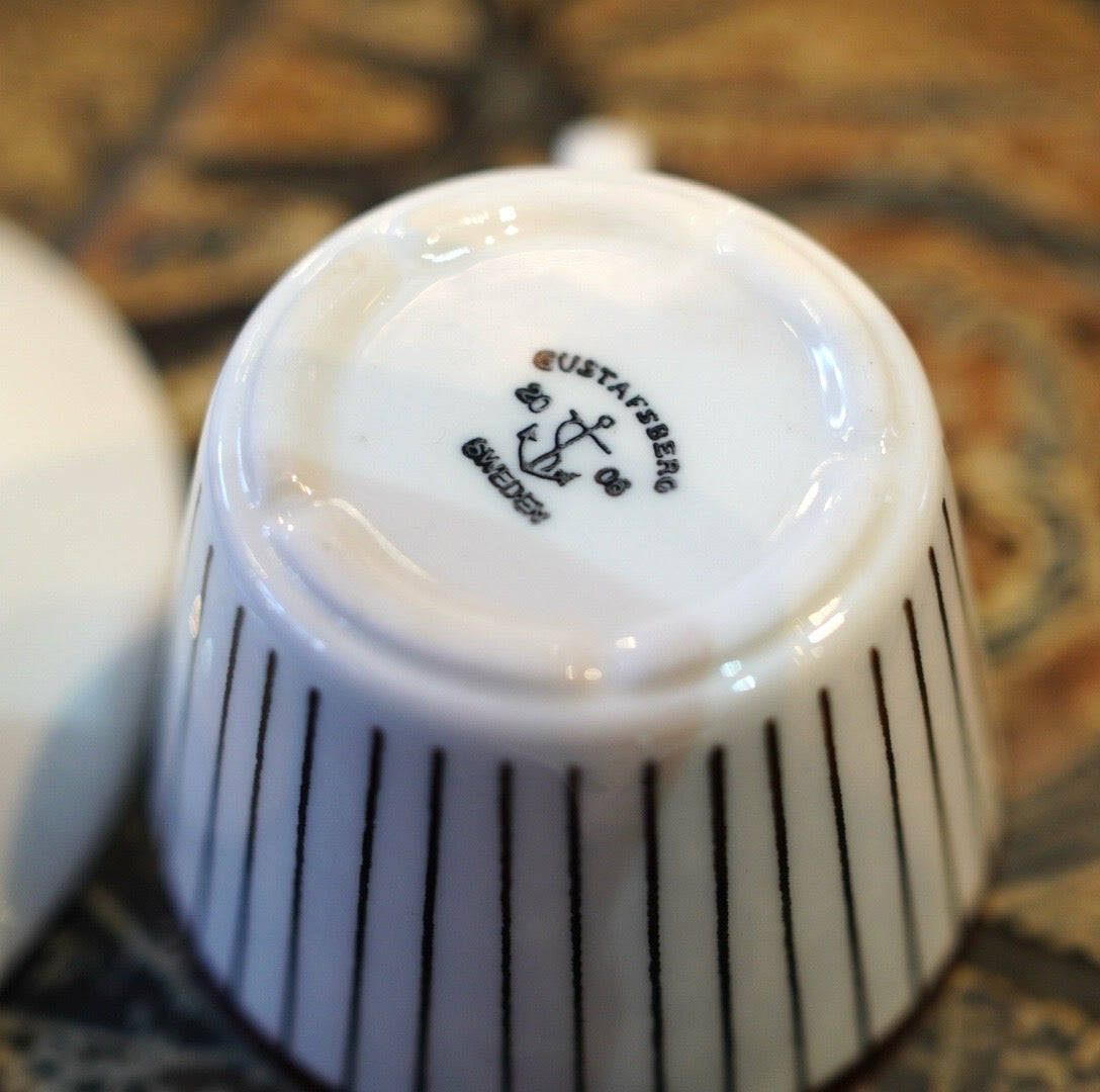 グスタフスベリ / Gusatavsberg スピサリブ / SPISA RIBB ティーカップ&ソーサー 復刻版 スティグ・リンドベリ