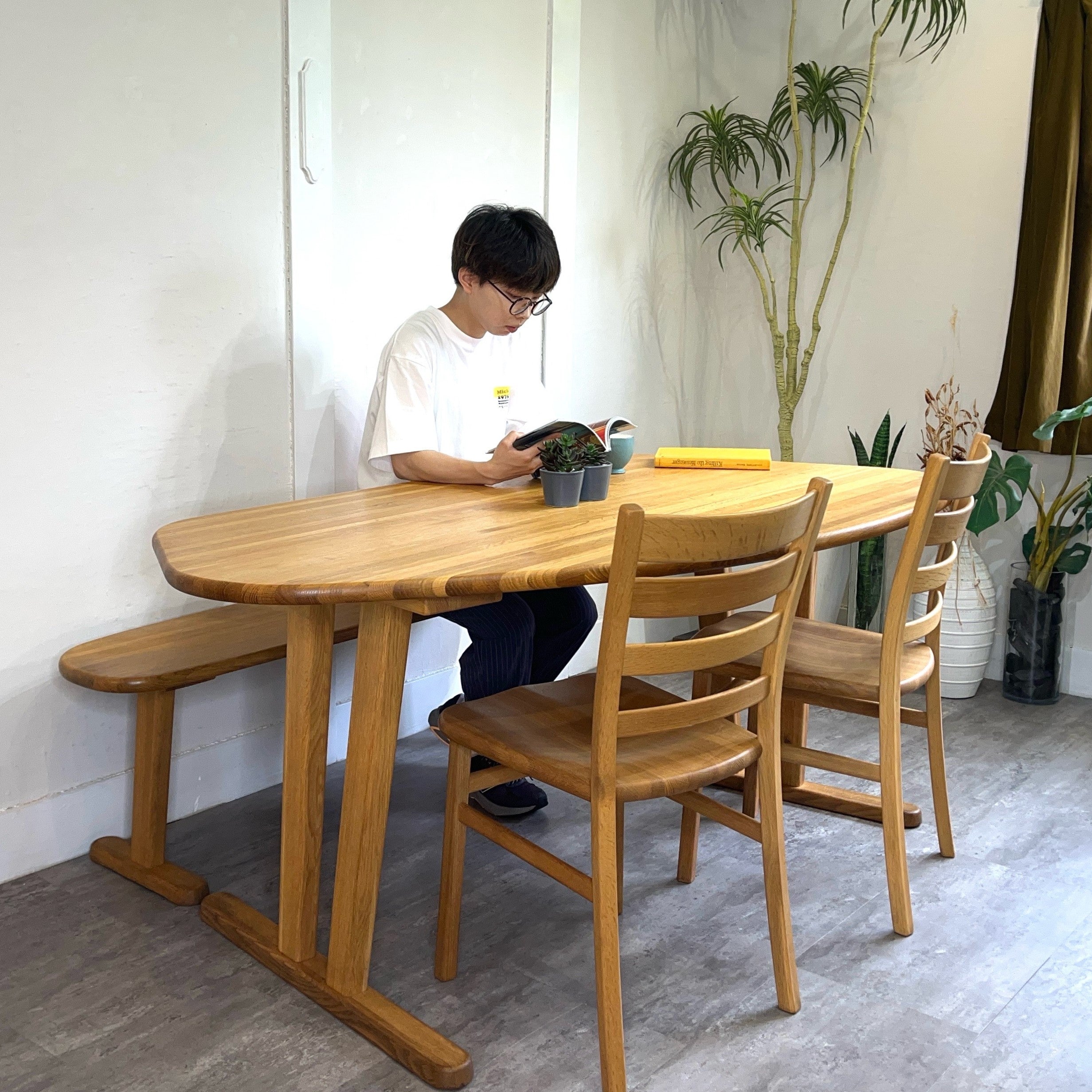 飛騨産業 / HIDA バゲット / baguetteシリーズ ダイニング4点セット テーブル チェア ベンチ