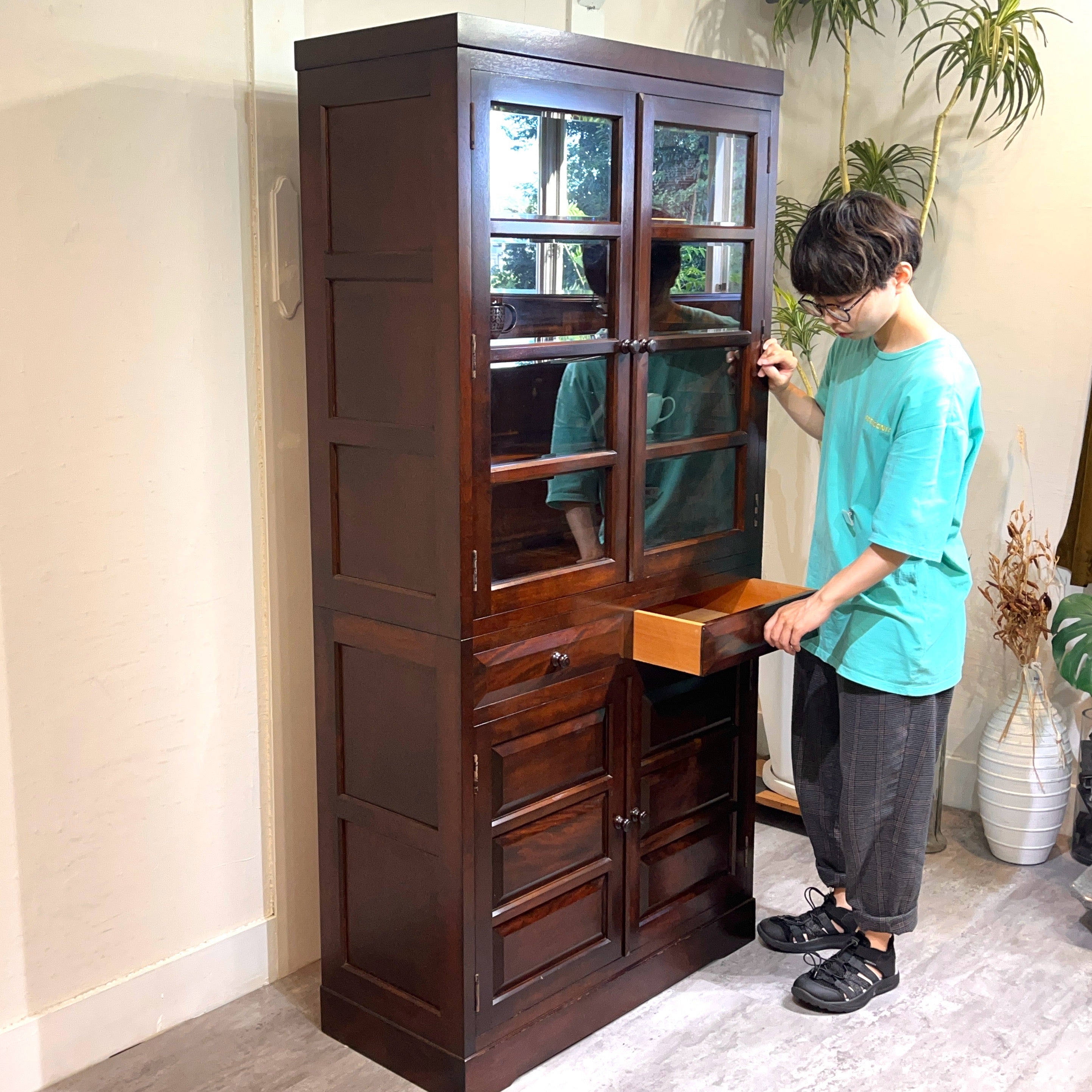 松本民芸家具 K-Ⅱ型 面取食器棚 カップボード 民藝家具