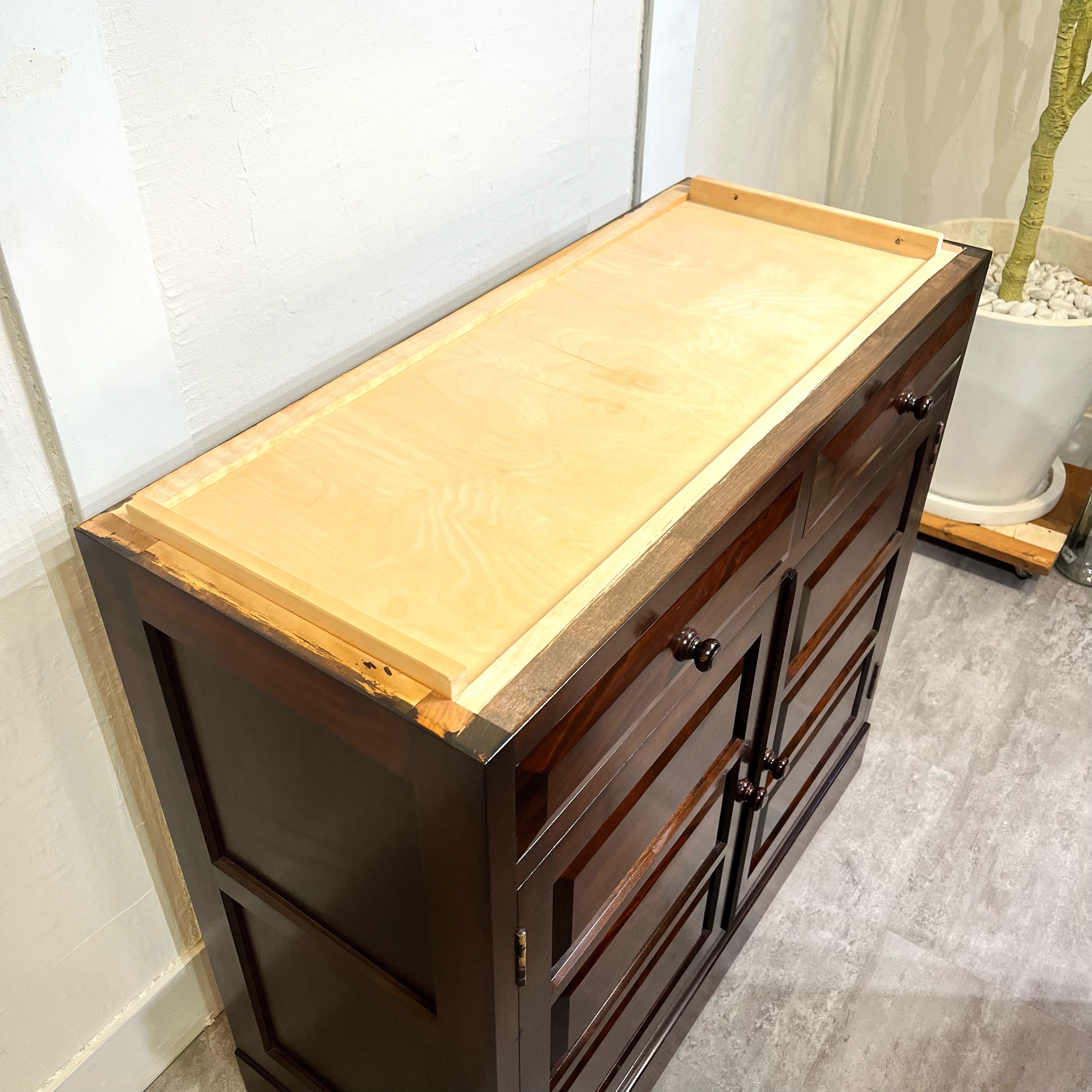 松本民芸家具 K-Ⅱ型 面取食器棚 カップボード 民藝家具