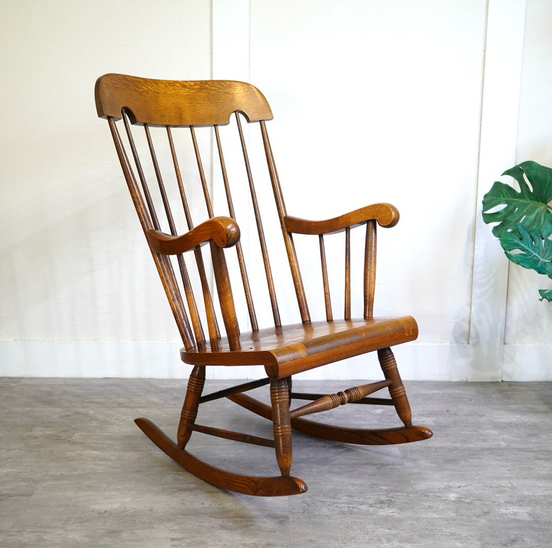 飛騨産業 / HIDA 穂高 ロッキングチェア キツツキマーク 中古 揺れ椅子 