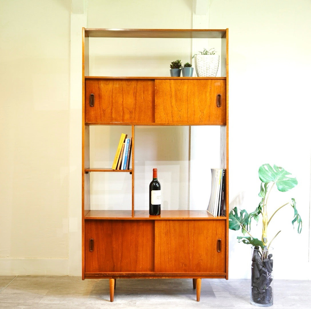 イギリスヴィンテージ ブックシェルフ オープンラック ディバイダー チーク材