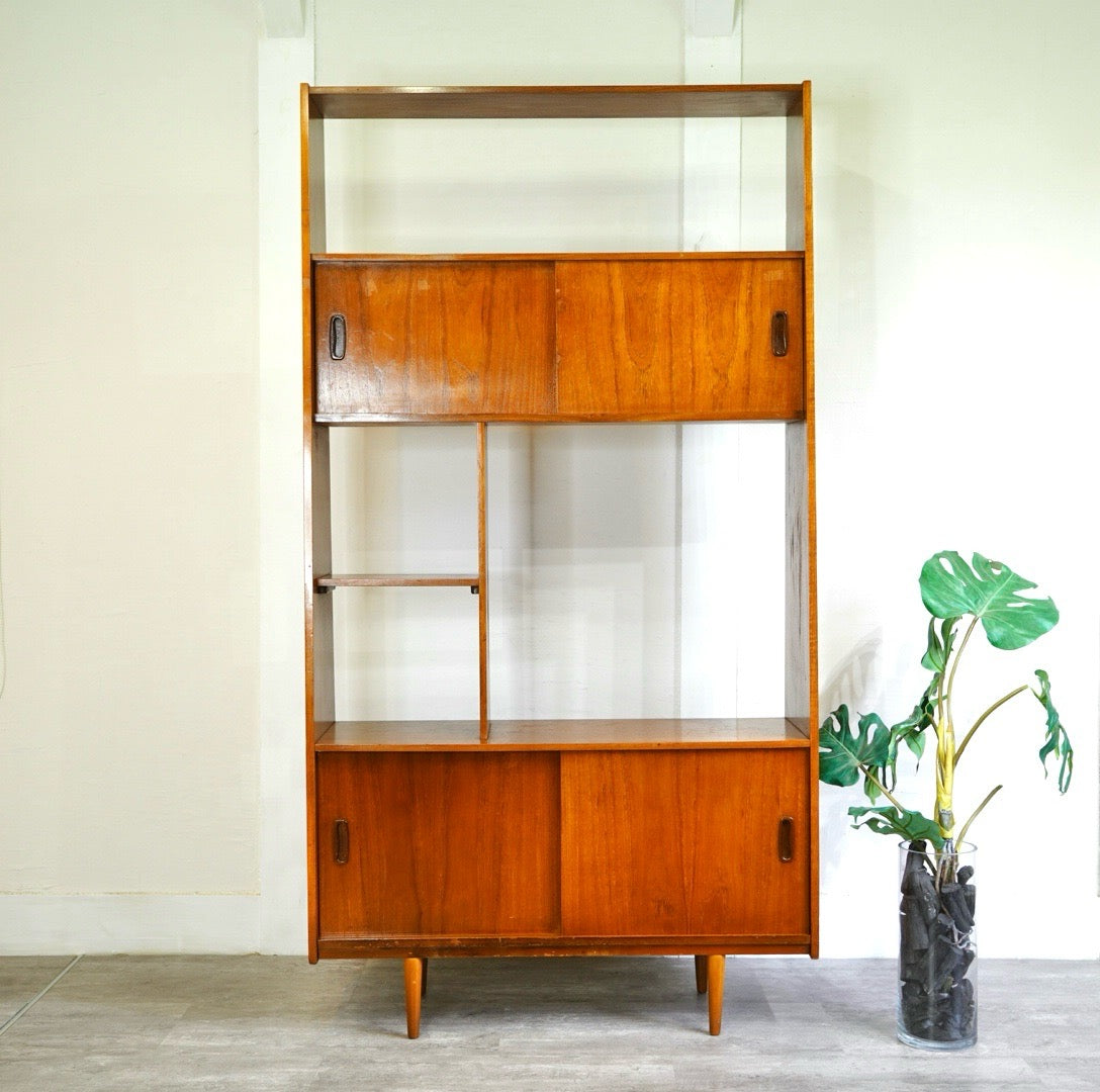 イギリスヴィンテージ ブックシェルフ オープンラック ディバイダー チーク材