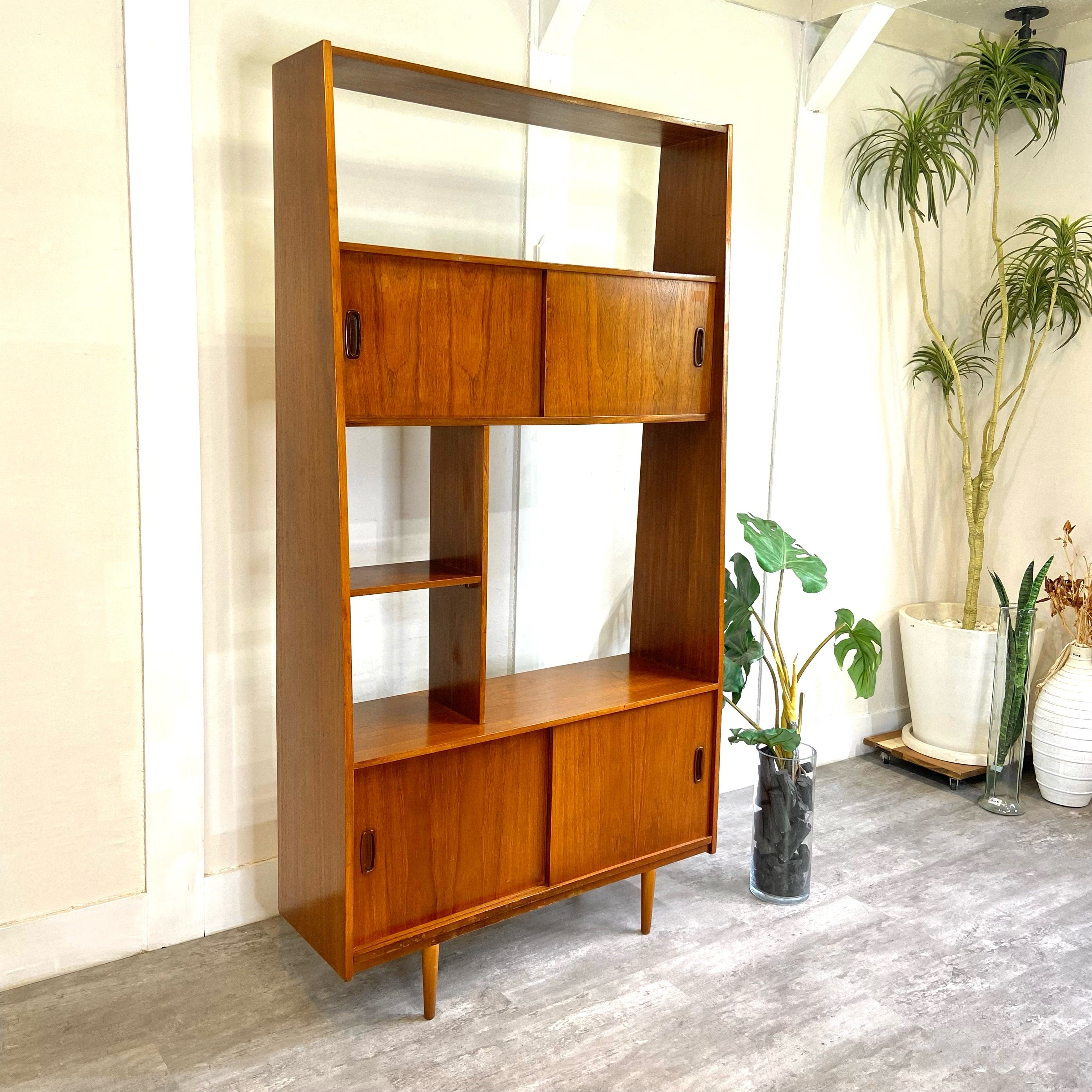 イギリスヴィンテージ ブックシェルフ オープンラック ディバイダー チーク材