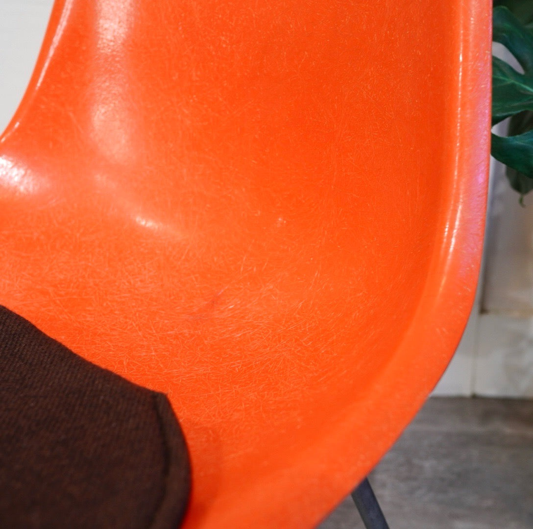 ハーマンミラー / Herman Miller サイドシェルチェア 2st Hベース チェアパッド付 Red Orange(salmon pink) ヴィンテージ