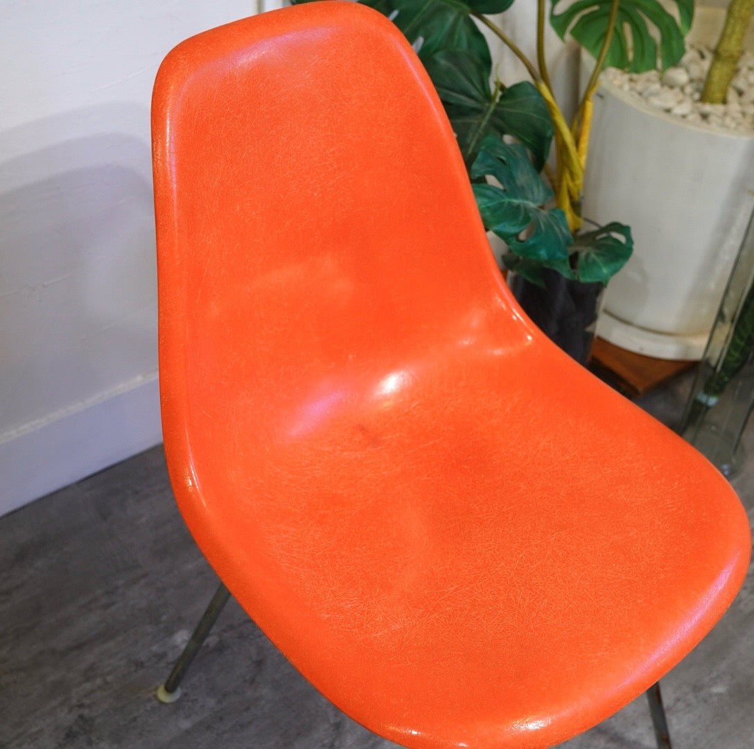 ハーマンミラー / Herman Miller サイドシェルチェア 2st Hベース チェアパッド付 Red Orange(salmon pink) ヴィンテージ