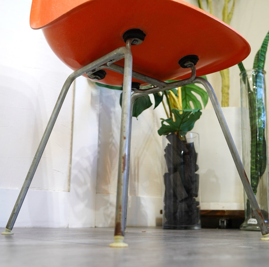 ハーマンミラー / Herman Miller サイドシェルチェア 2st Hベース チェアパッド付 Red Orange(salmon pink) ヴィンテージ
