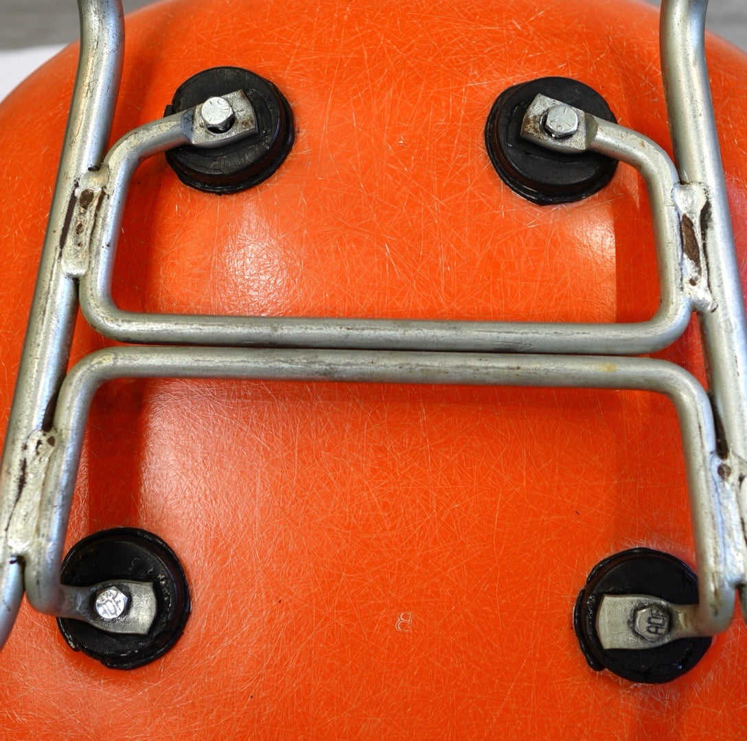 ハーマンミラー / Herman Miller サイドシェルチェア 2st Hベース チェアパッド付 Red Orange(salmon pink) ヴィンテージ