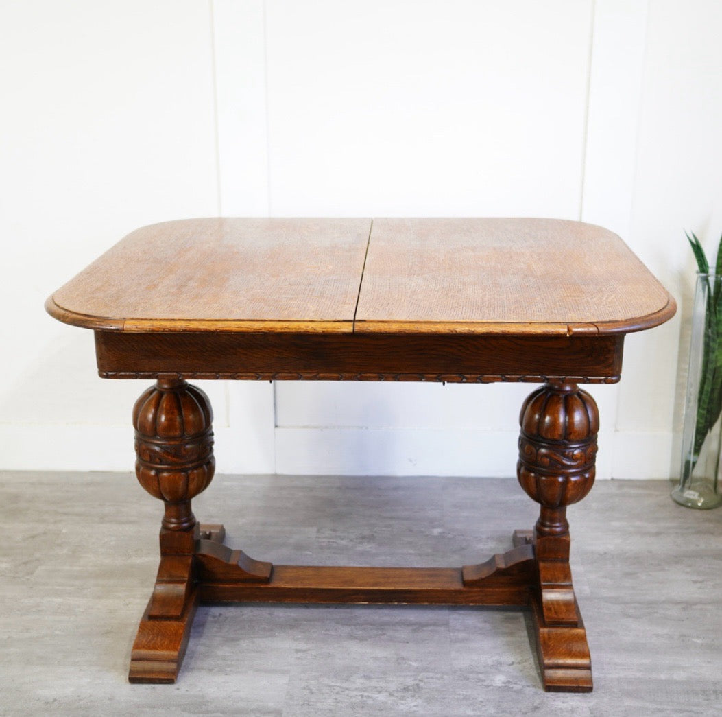 CELERITY パイナップルレッグ ドローリーフテーブル 伸長式ダイニングテーブル 英国アンティーク