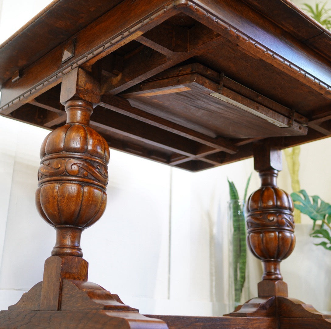 CELERITY パイナップルレッグ ドローリーフテーブル 伸長式ダイニングテーブル 英国アンティーク