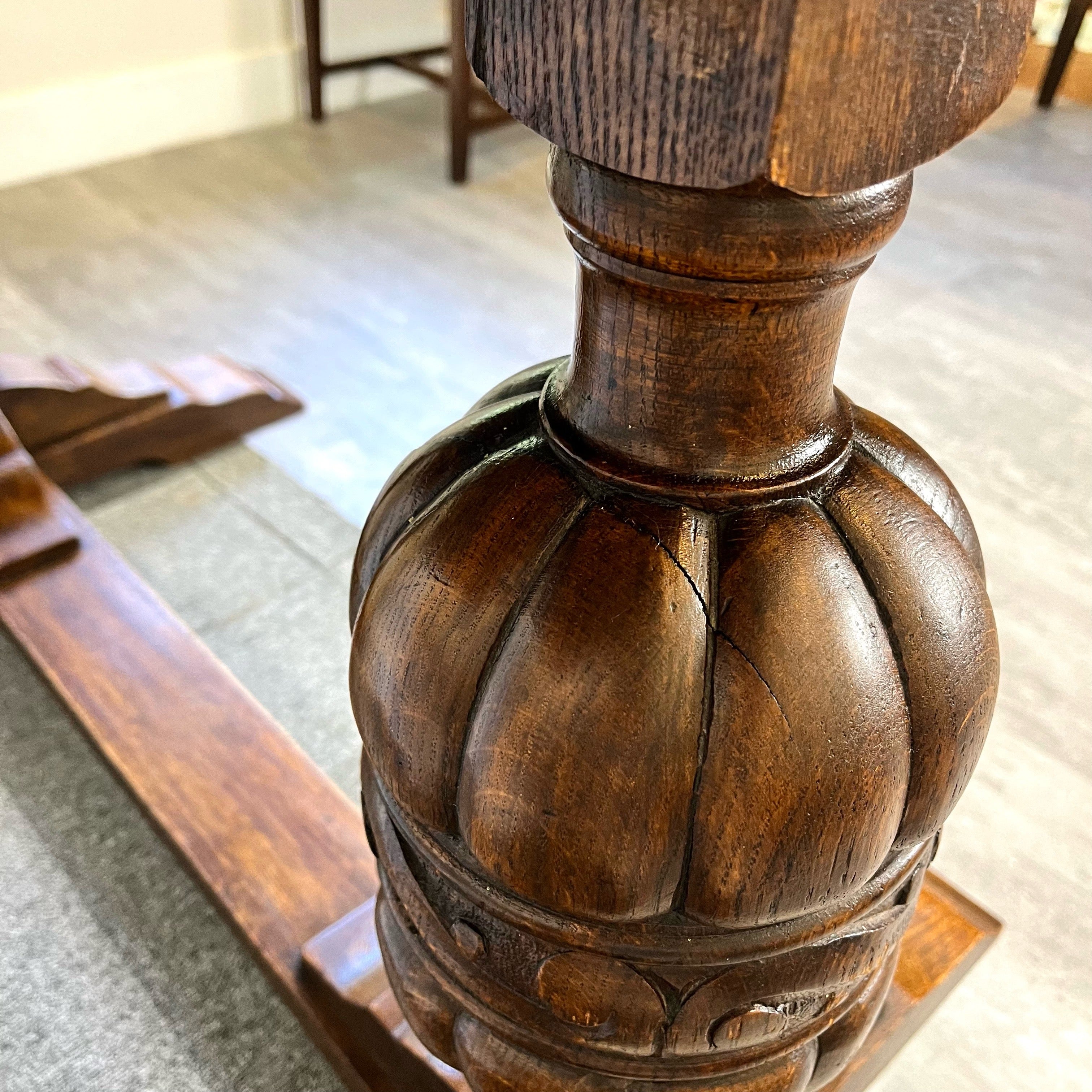 CELERITY パイナップルレッグ ドローリーフテーブル 伸長式ダイニングテーブル 英国アンティーク