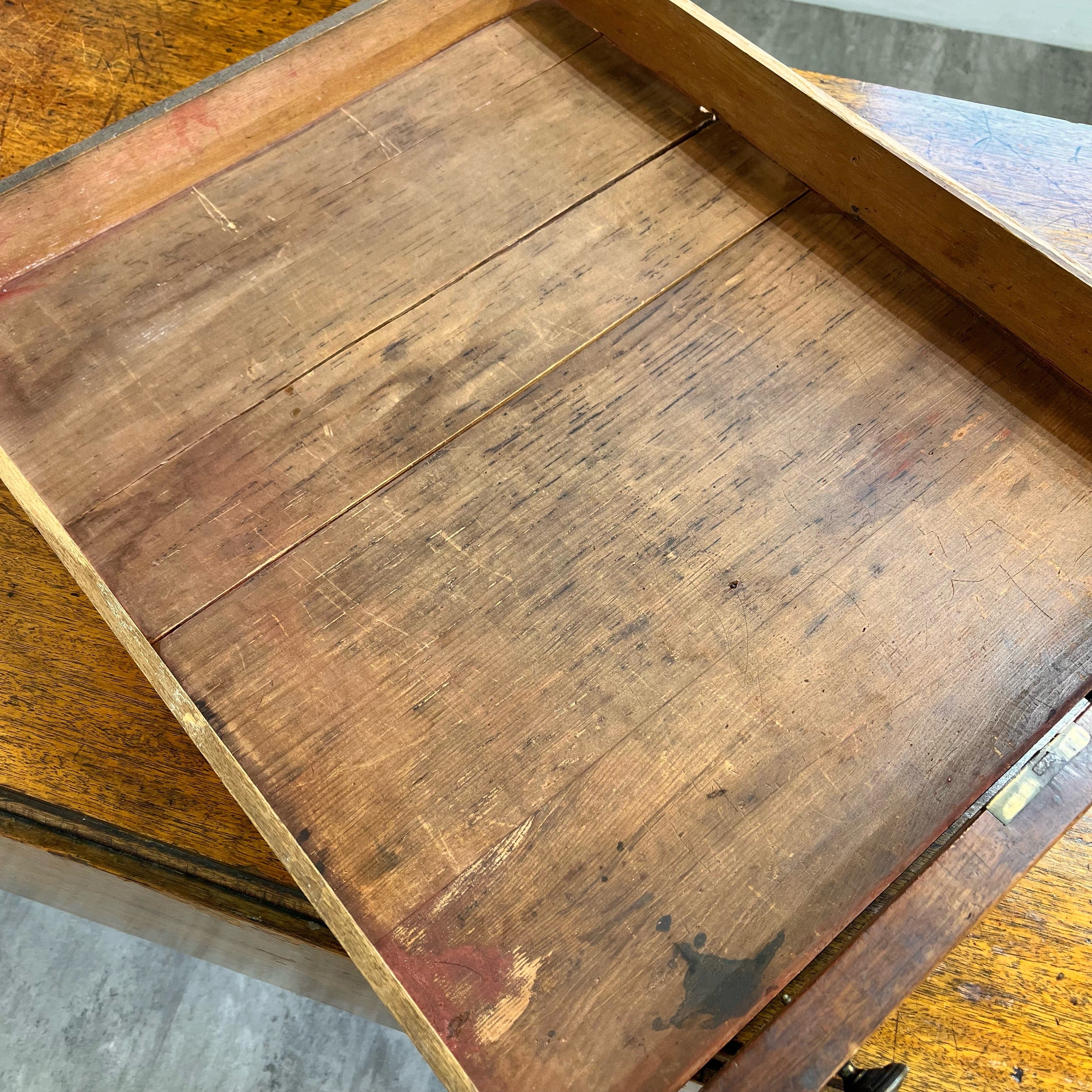 アンティーク バタフライ ダイニングテーブル 引出し付き