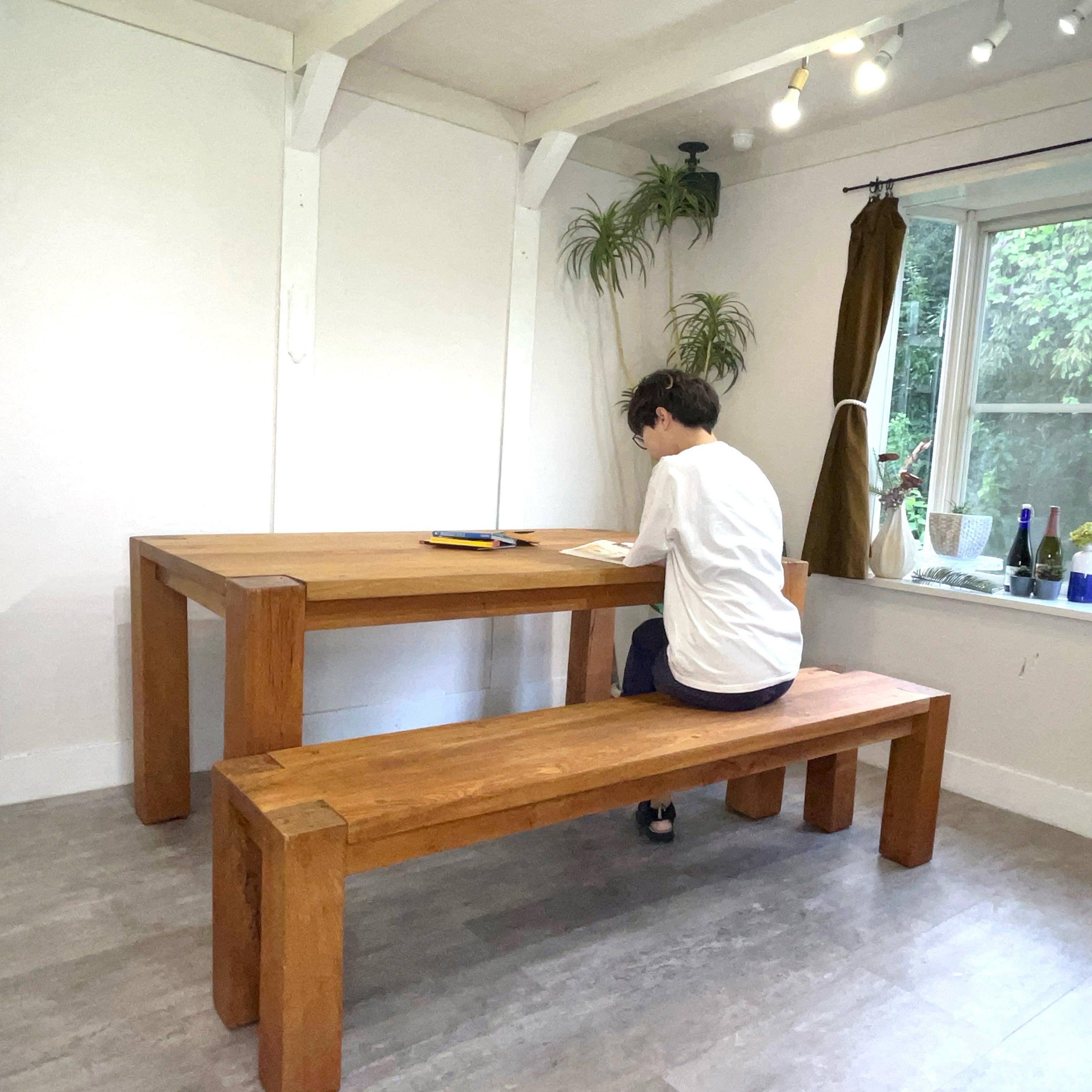 クレイト&バレル / Crate & Barrel テラ / Terra オーク無垢材 ロングベンチ