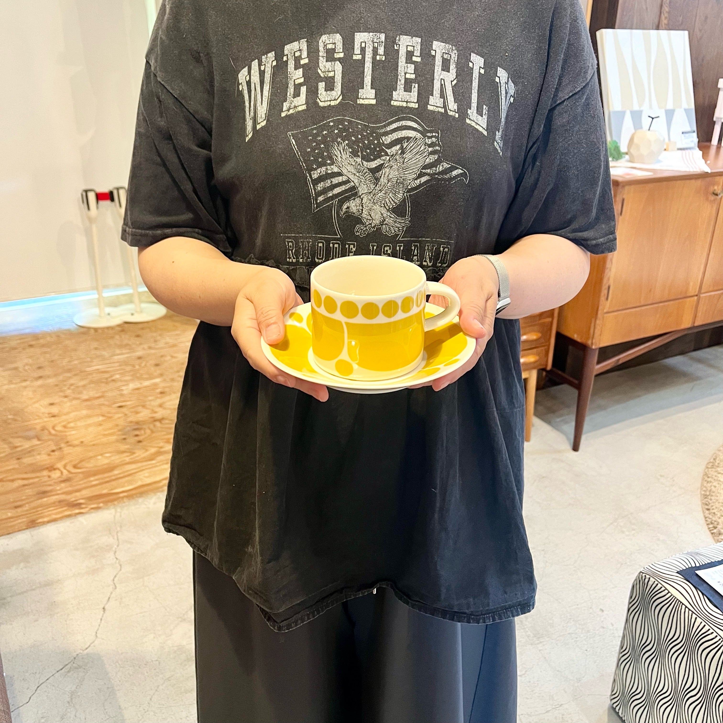 アラビア / ARABIA スンヌイタイ / Sunnuntai カップ&ソーサー イエロー 北欧