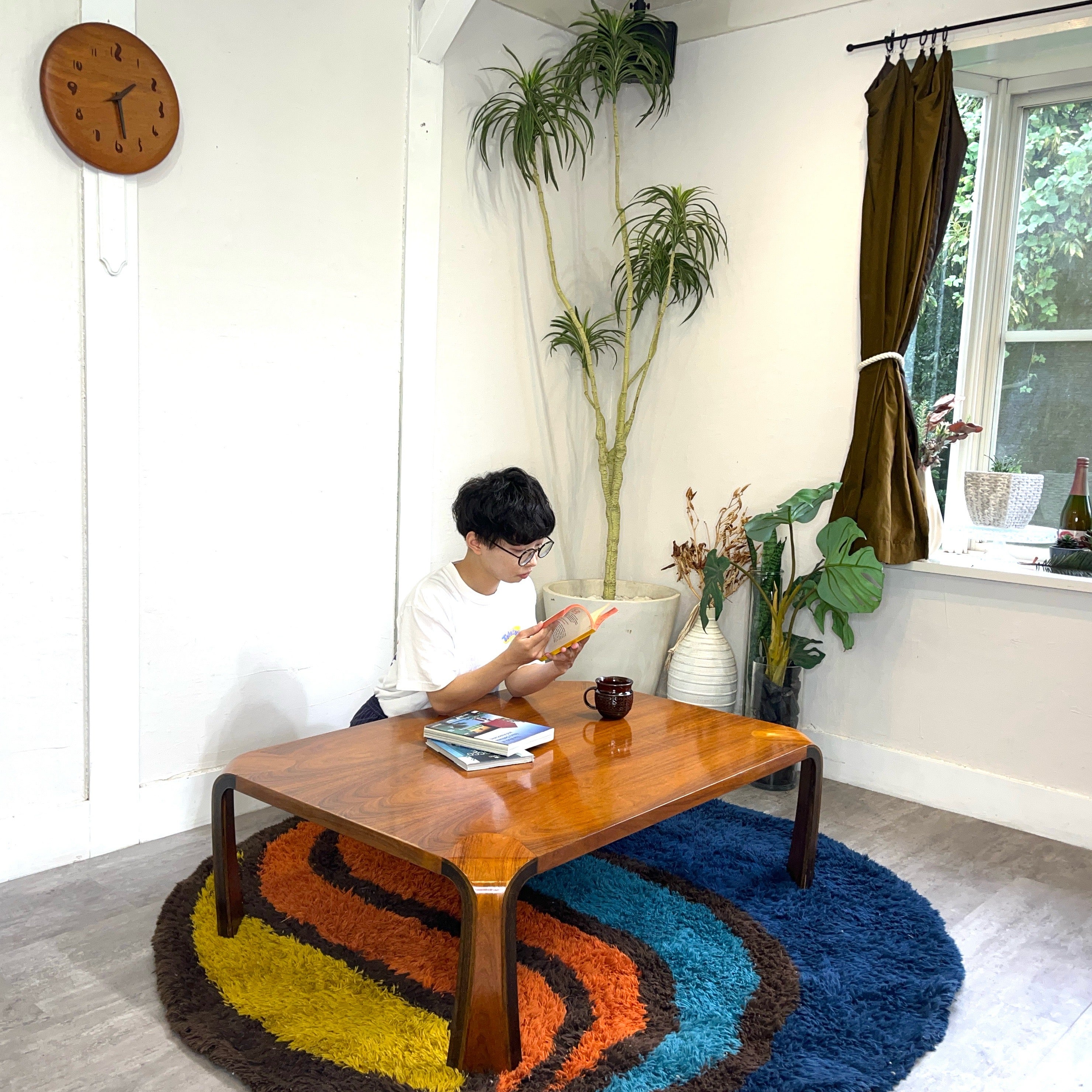 天童木工 / Tendo 座卓 プライウッド ローズウッド 乾三郎 ローテーブル ヴィンテージ