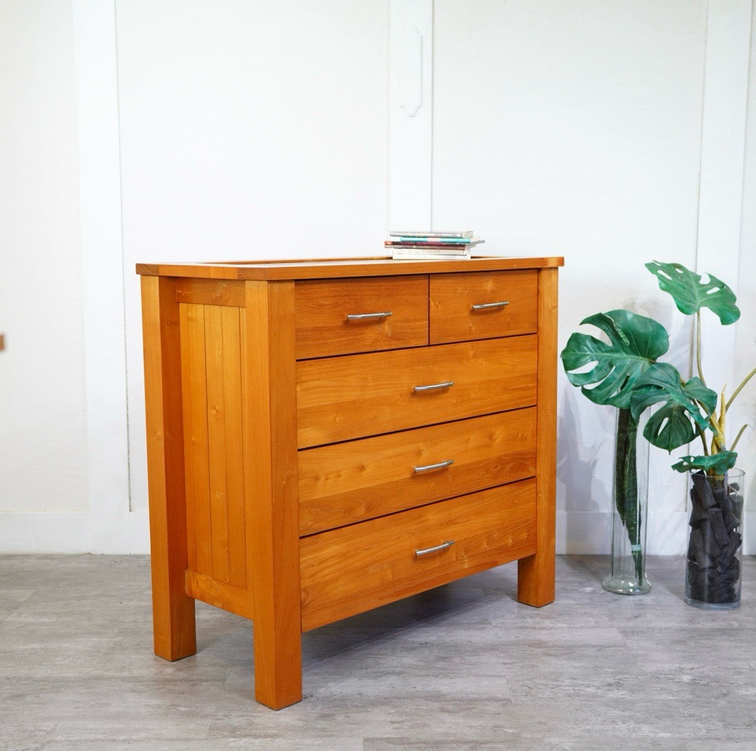 チーク無垢材 チェスト 衣類収納