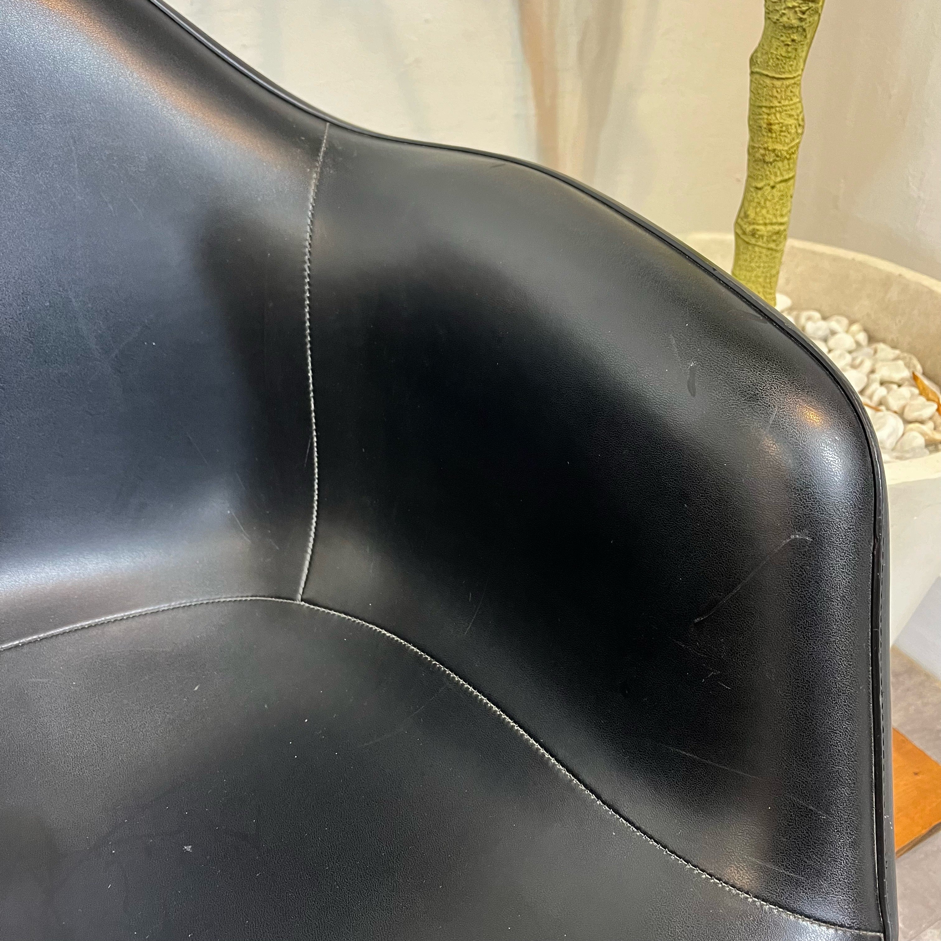 ハーマンミラー / Herman Miller アームシェルチェア ナウガレザー ブラック Hベース チャールズ&レイ・イームズ ヴィンテージ