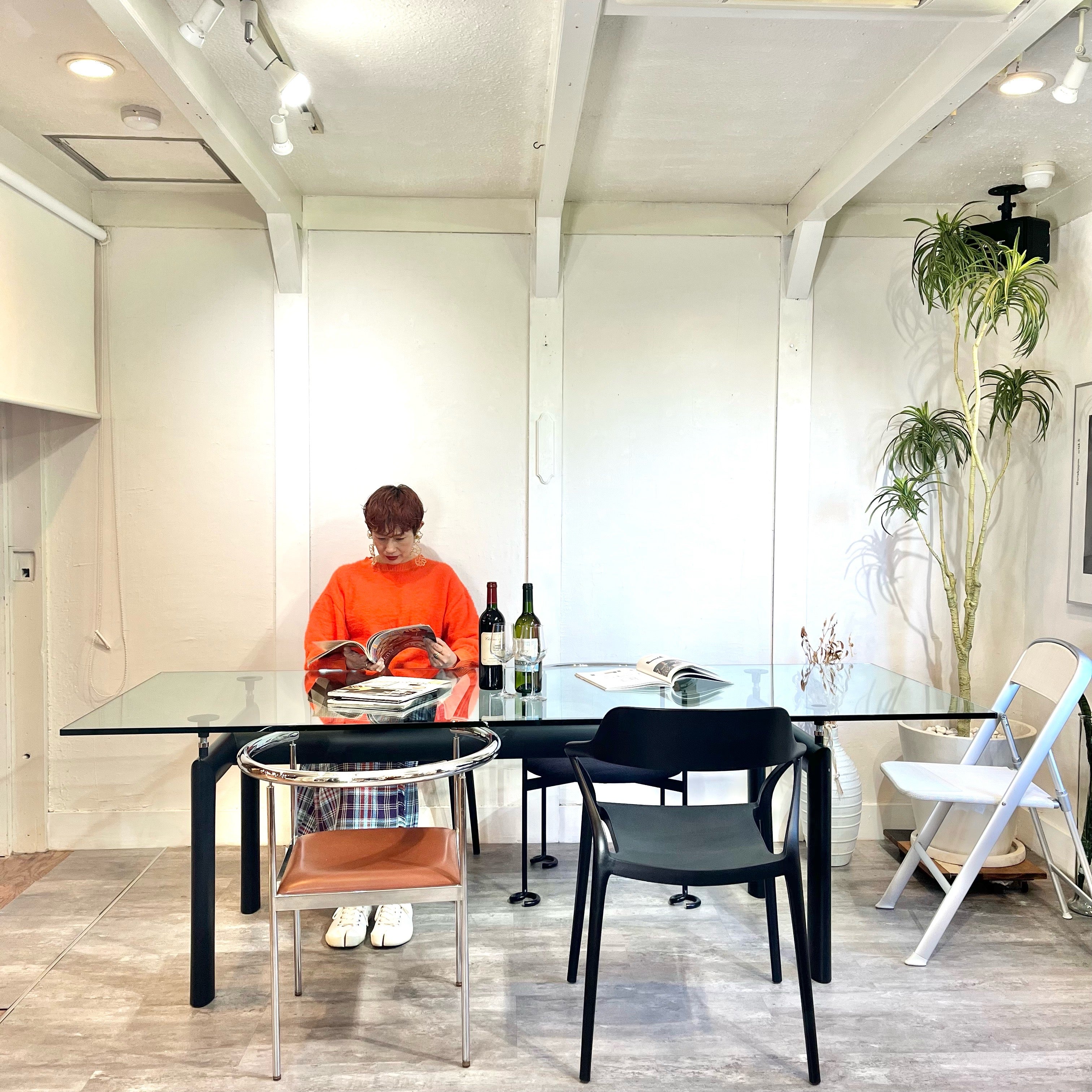 カッシーナ / Cassina 6 TABLE TUBE D’AVION LC6テーブル ガラス ダイニングテーブル ル・コルビュジェ