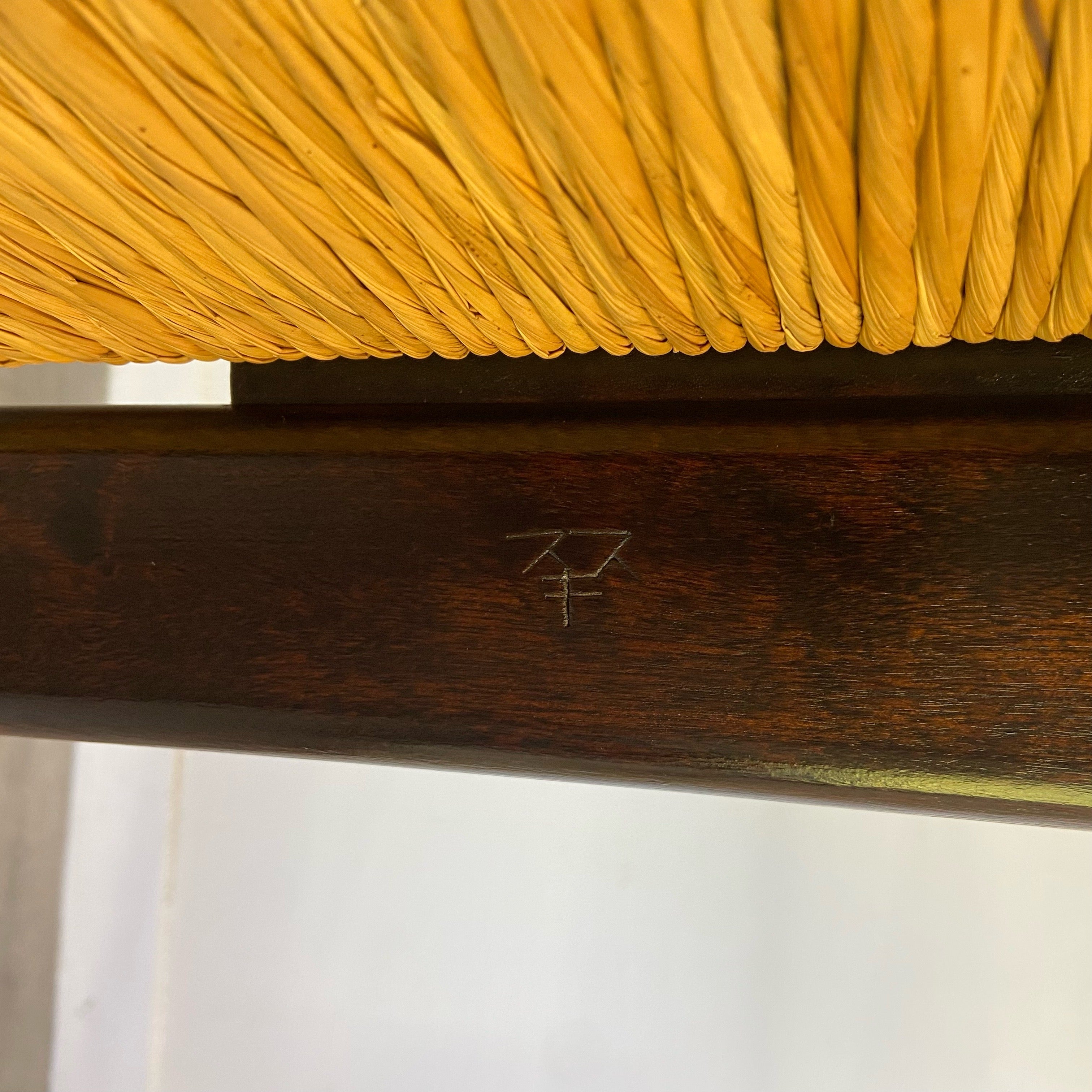 松本民芸家具 ラッシチェア #77型 曲肘椅子 3P ヴィンテージ