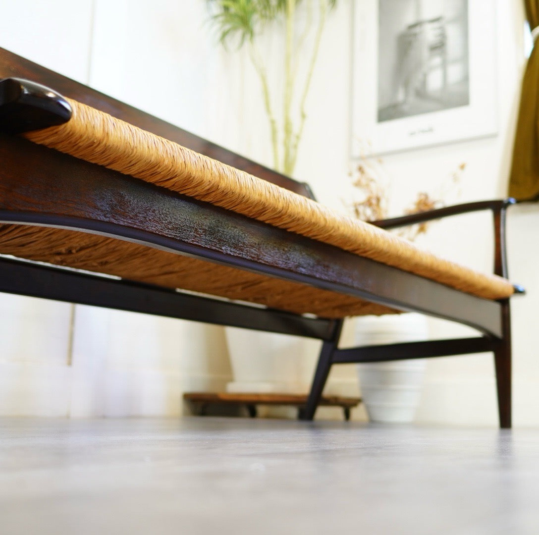 松本民芸家具 ラッシチェア #77型 曲肘椅子 3P ヴィンテージ