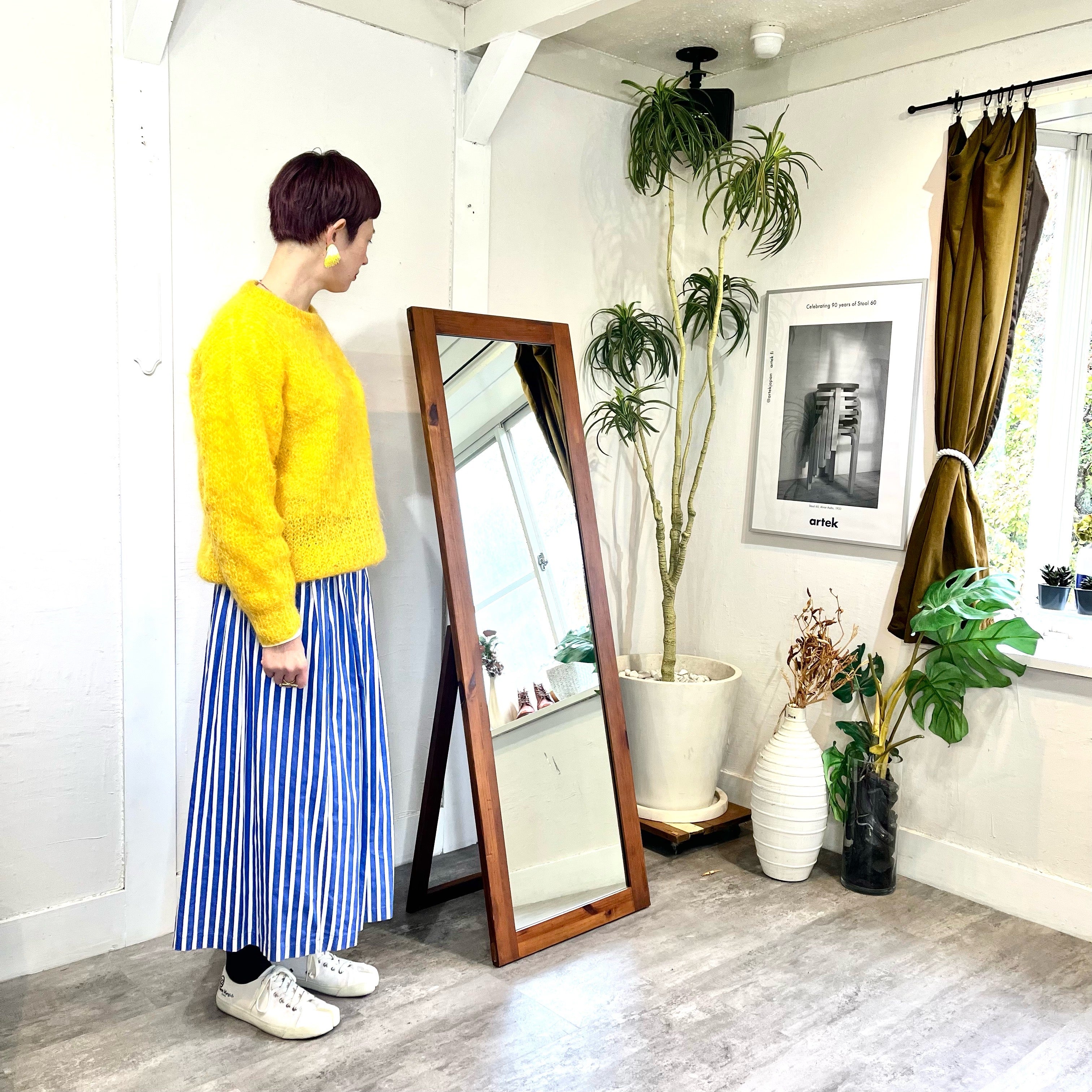 木枠 スタンドミラー ヴィンテージ風 150㎝