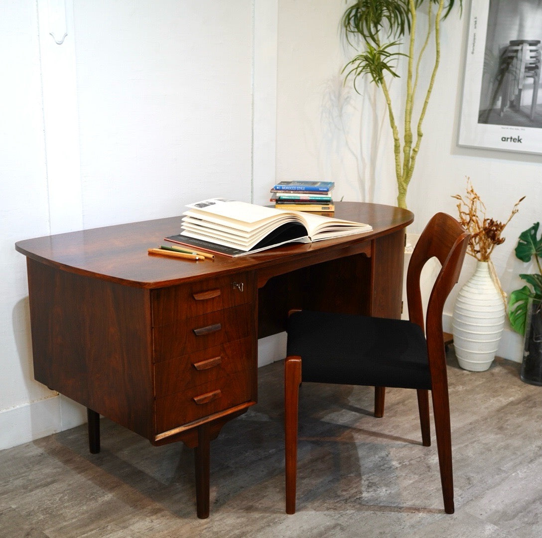 キドニーデスク 両袖デスク ローズウッド 北欧デンマーク ヴィンテージ