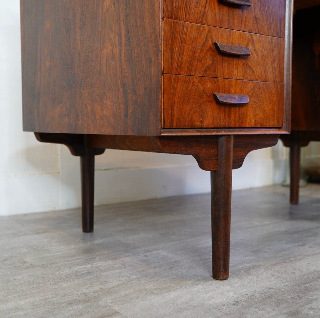 キドニーデスク 両袖デスク ローズウッド 北欧デンマーク ヴィンテージ