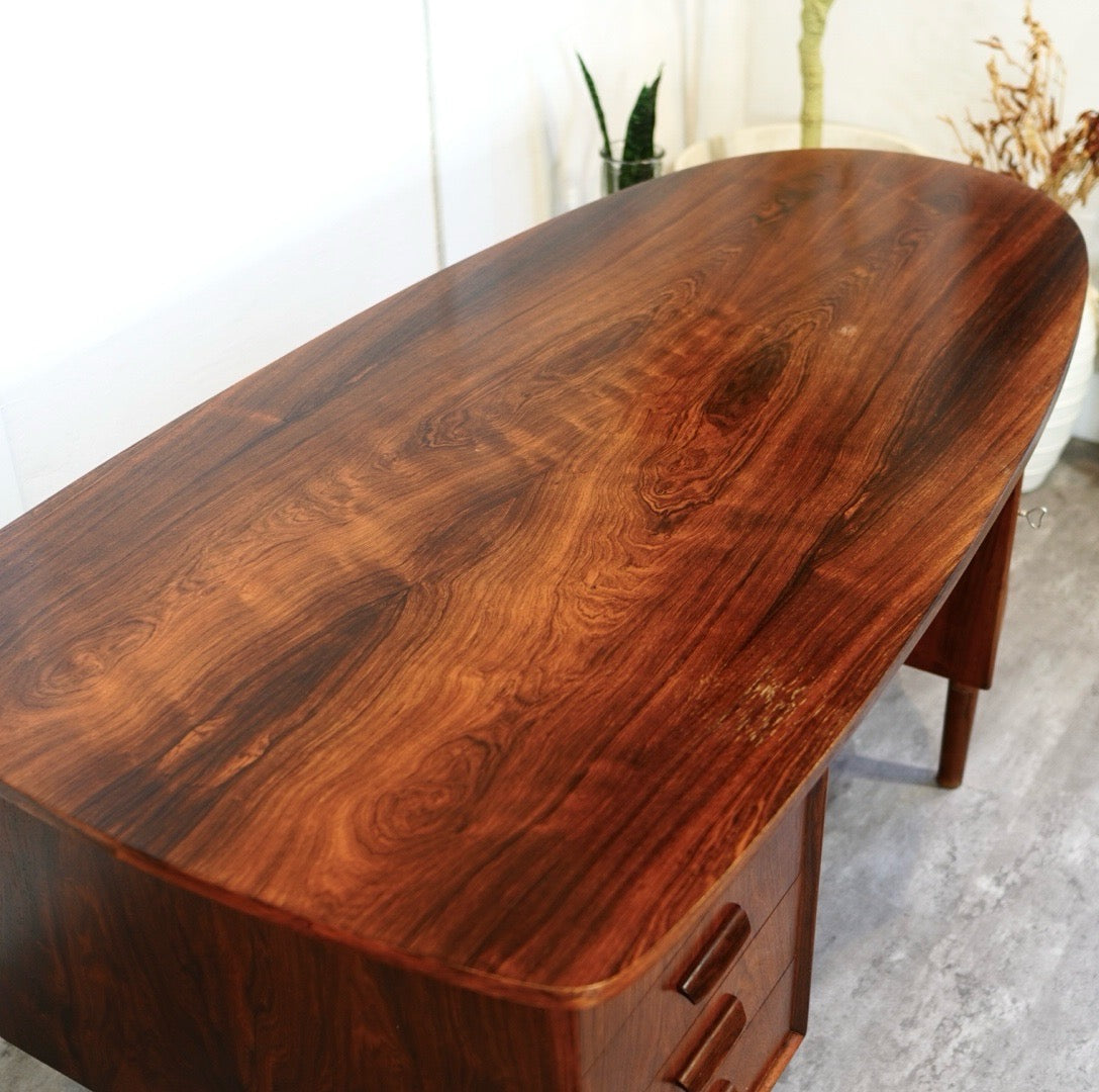 キドニーデスク 両袖デスク ローズウッド 北欧デンマーク ヴィンテージ